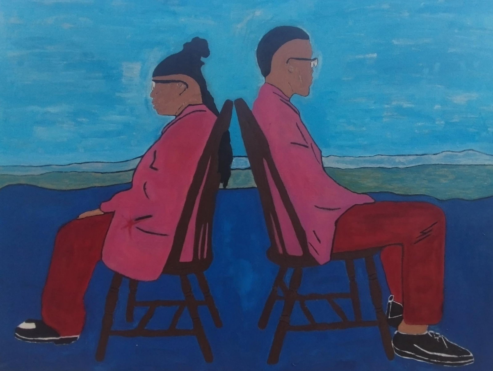 Be Alone With Me, Acrylic Painting by David Akolo. (2026) (1 of 3)