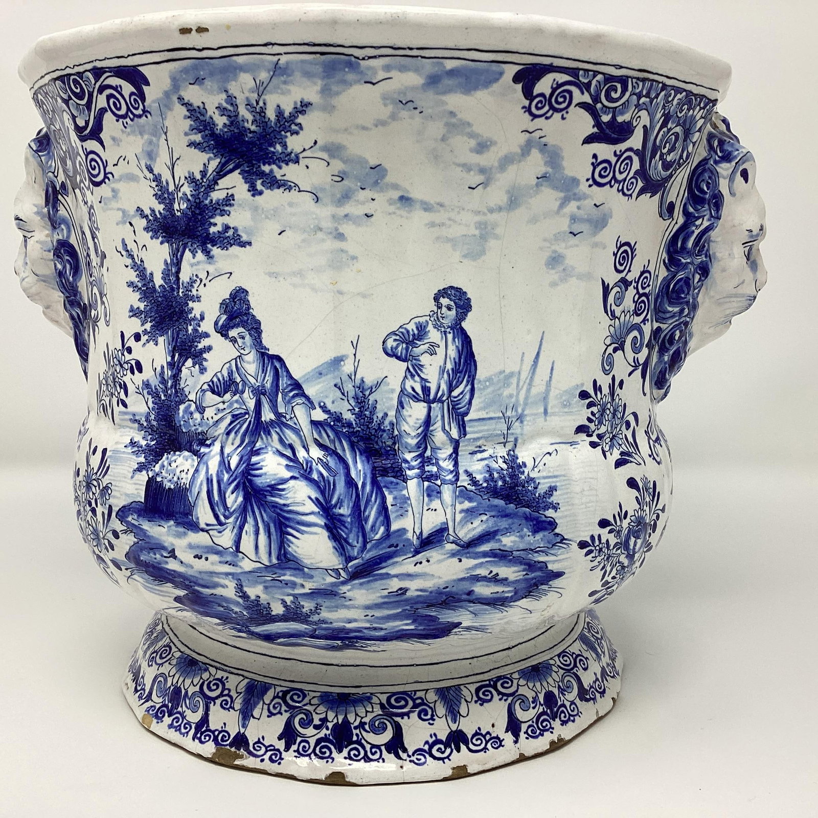 Antique Delft Faience Cache Pot - 2