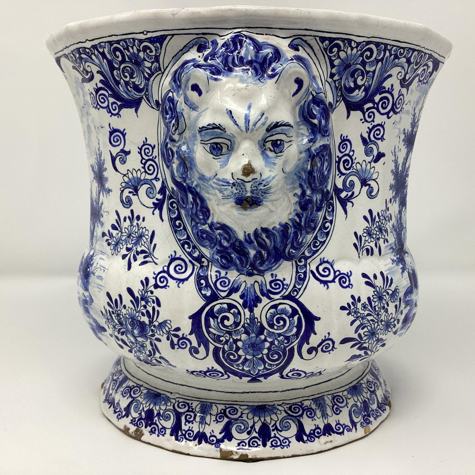 Antique Delft Faience Cache Pot - 3