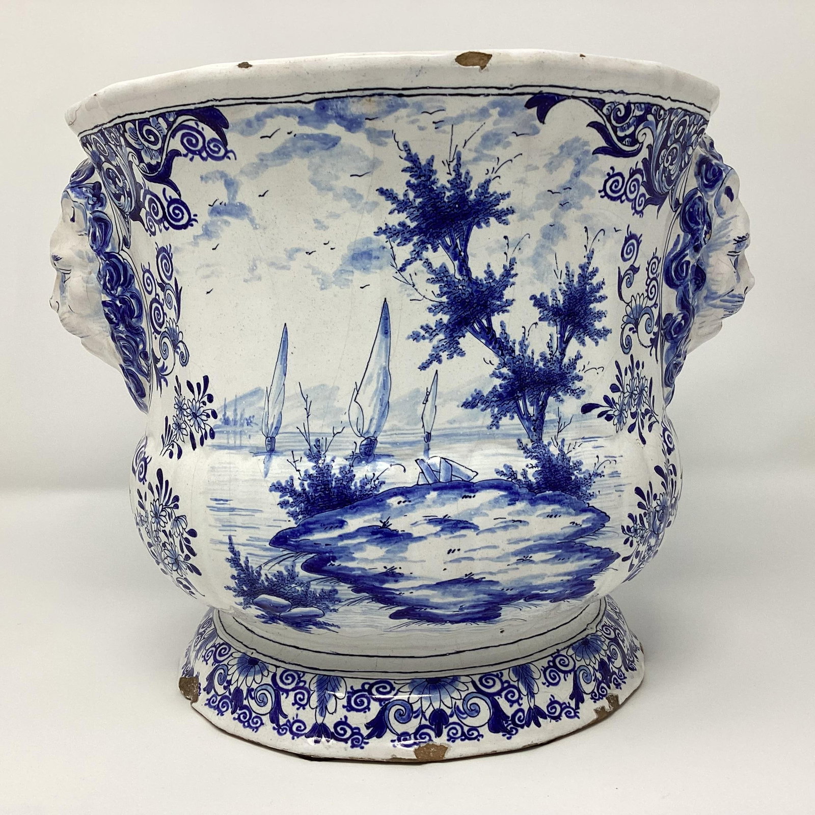Antique Delft Faience Cache Pot - 4