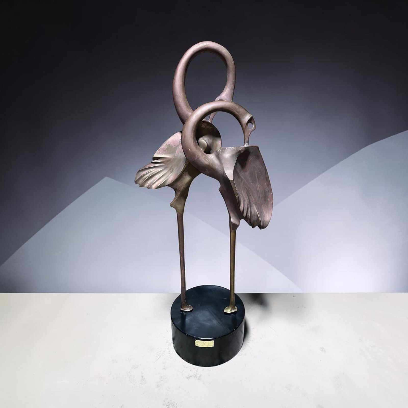 1980s Monumental Signed Somchai Hattakitkosol Bronze Flamingo Sculpture, 56" High - 15