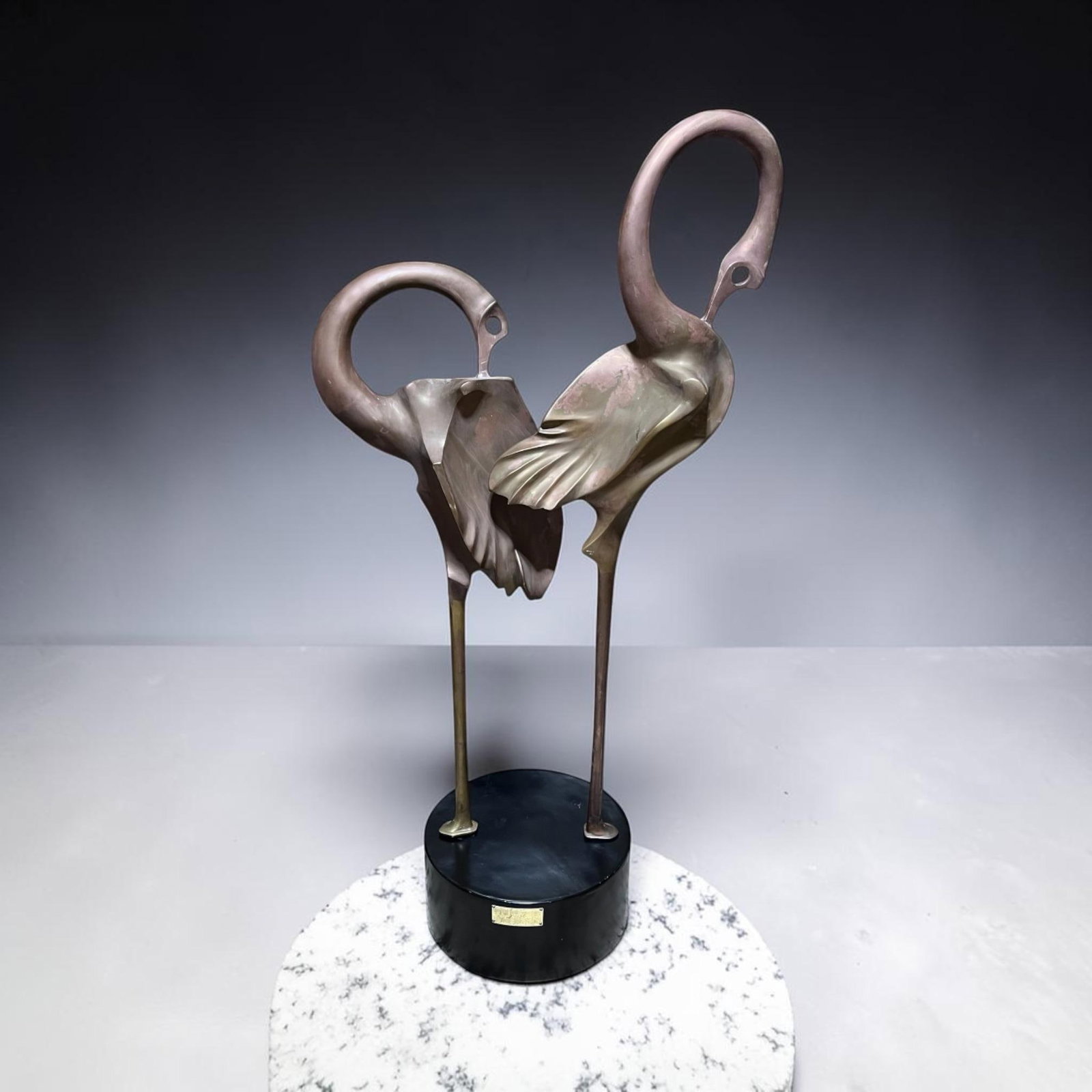1980s Monumental Signed Somchai Hattakitkosol Bronze Flamingo Sculpture, 56" High - 4