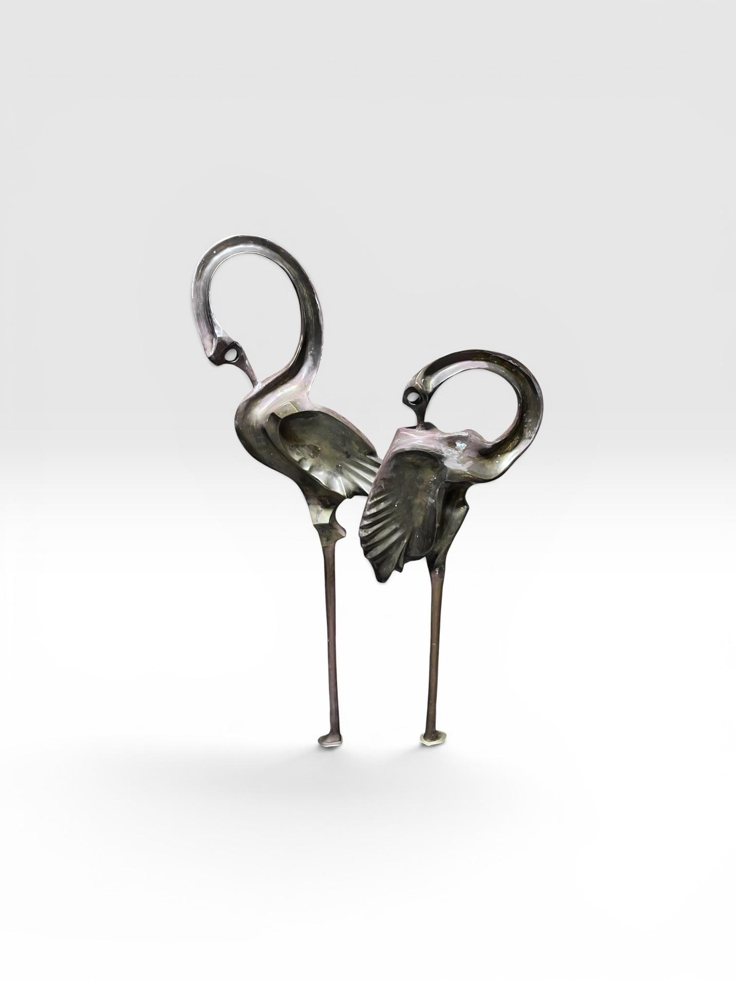 1980s Monumental Signed Somchai Hattakitkosol Bronze Flamingo Sculpture, 56" High - 6
