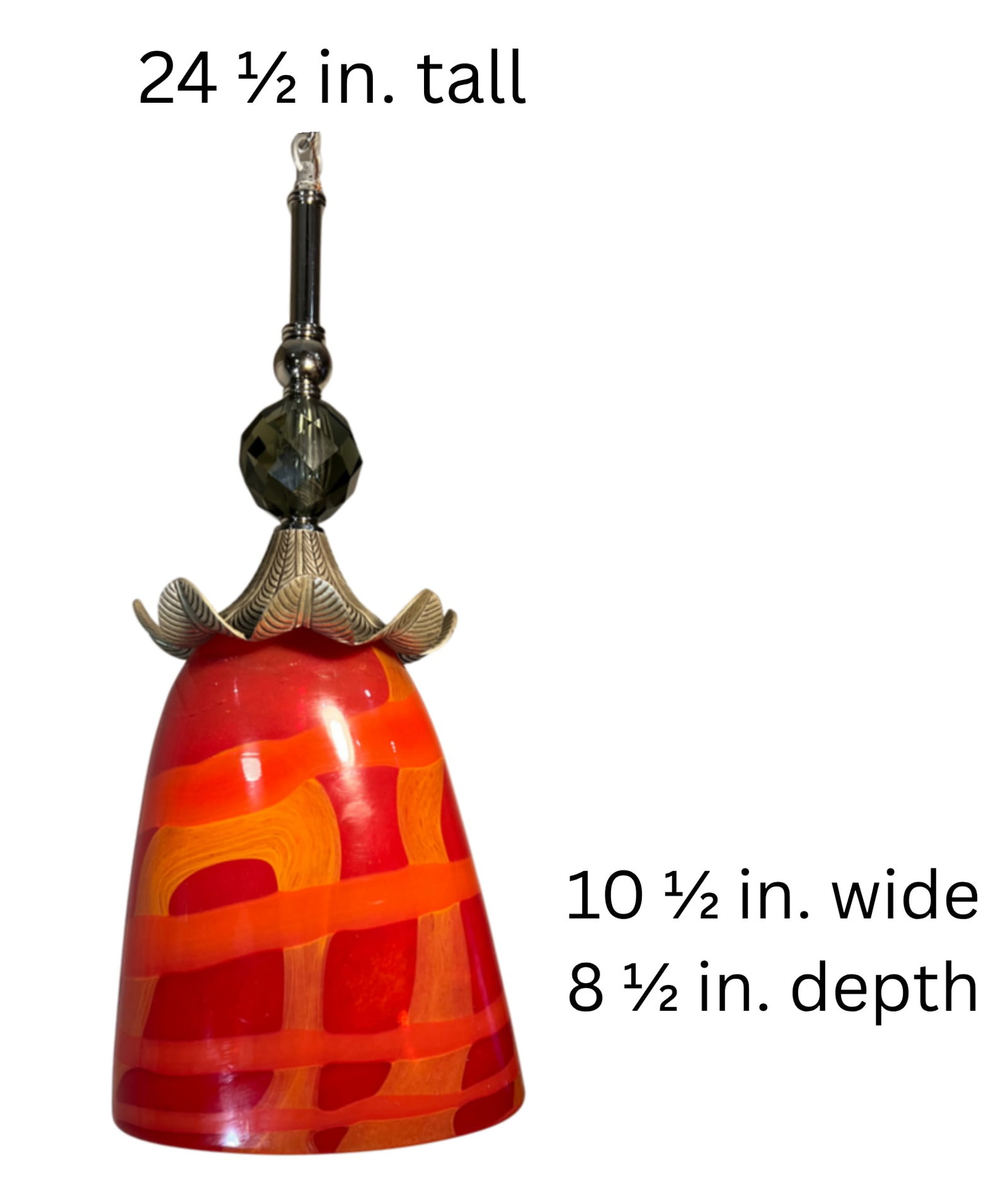 Late 20th Century Murano Orange Red Abstract Flower Bud Pendant Light - 18