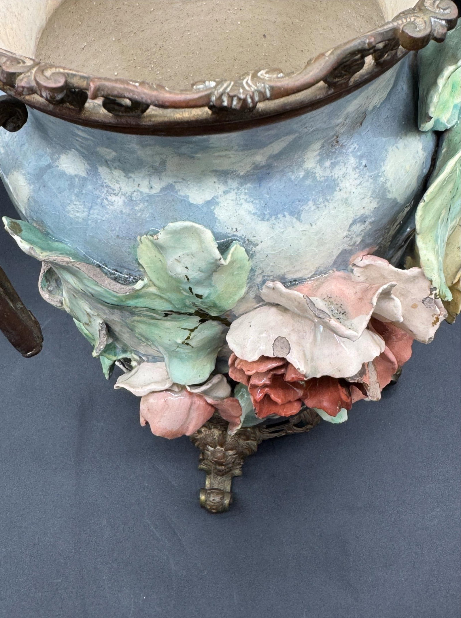 19th C French Barbitone Vase 17" H - 10