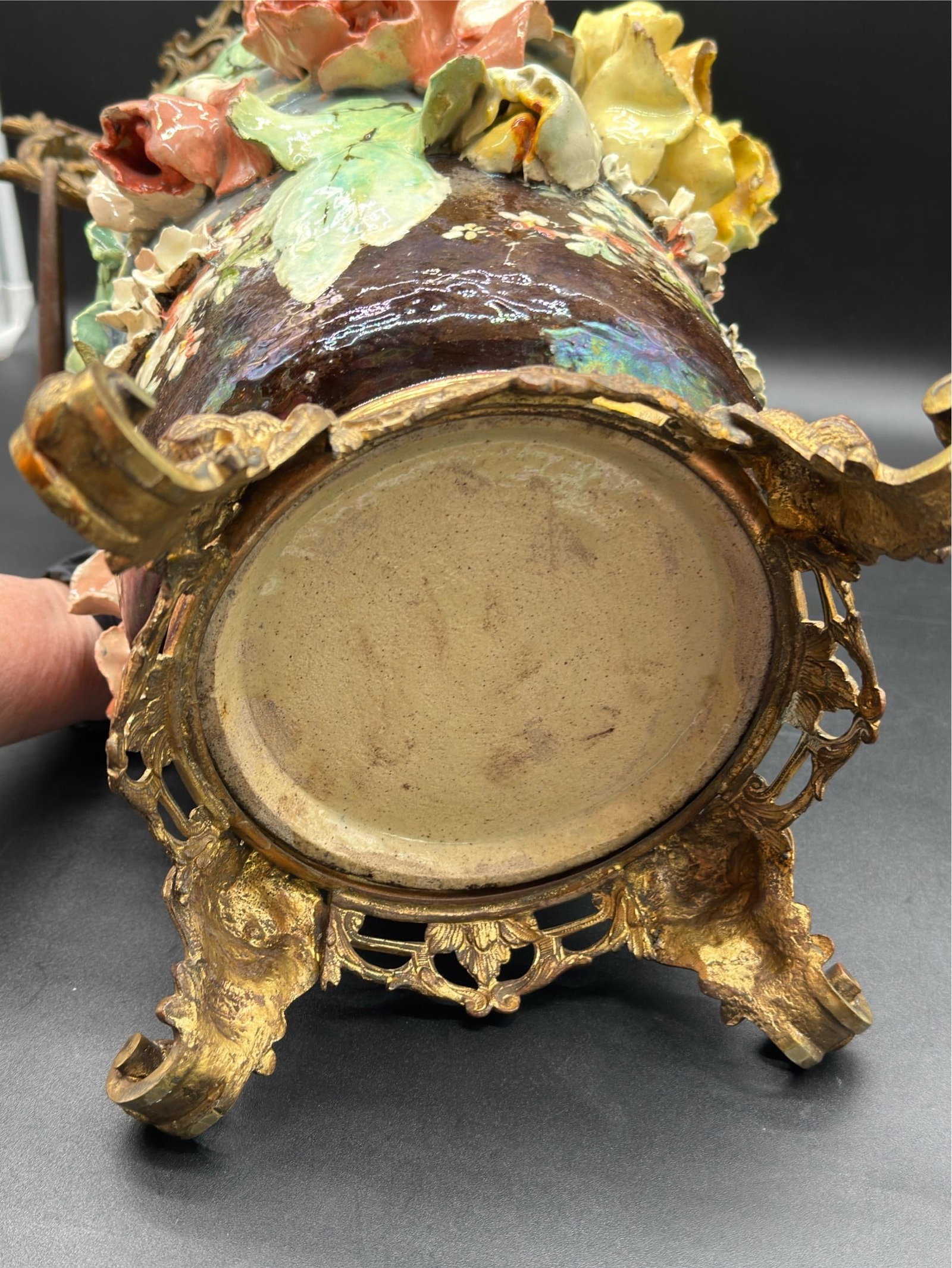 19th C French Barbitone Vase 17" H - 15