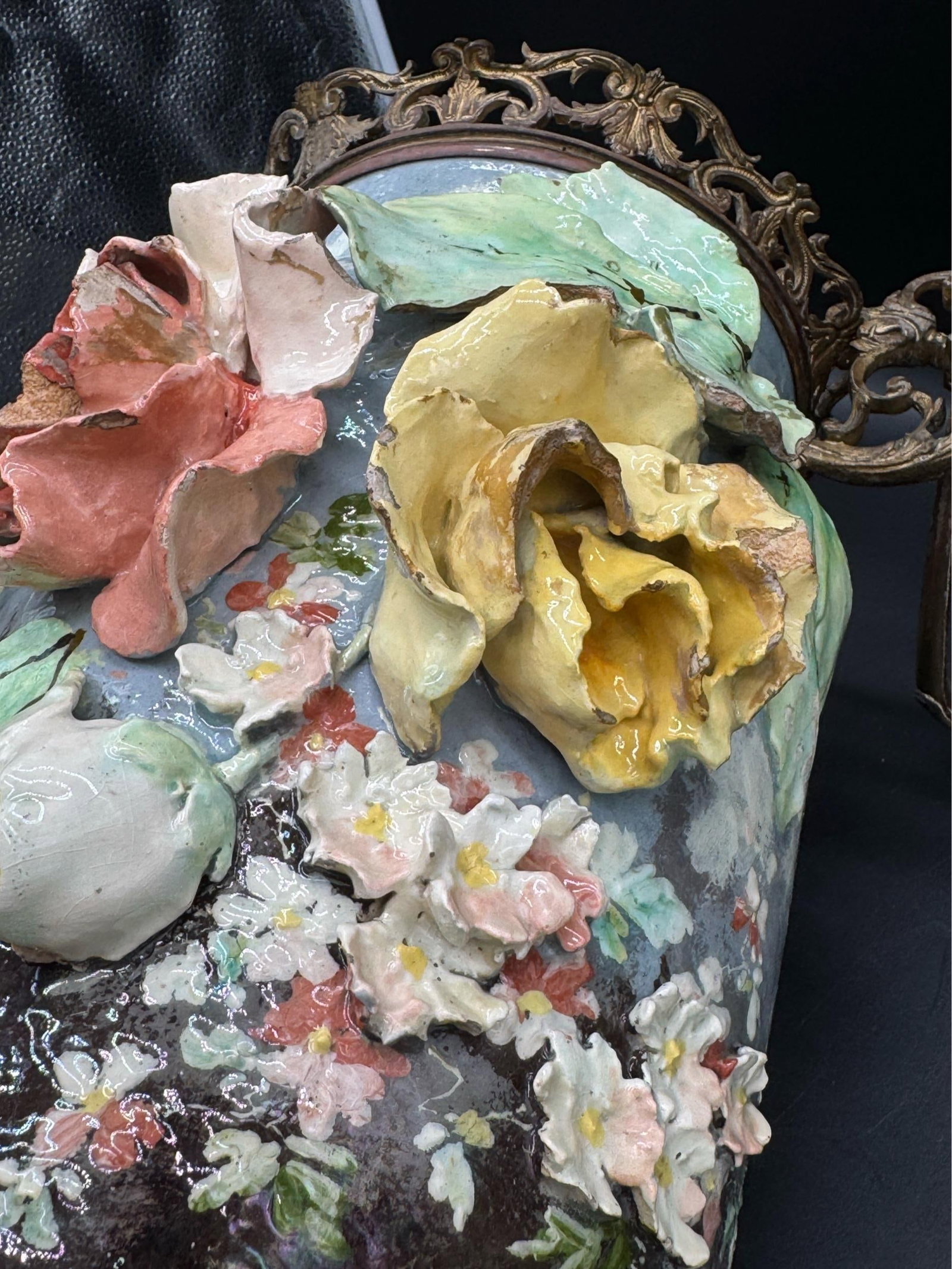 19th C French Barbitone Vase 17" H - 17