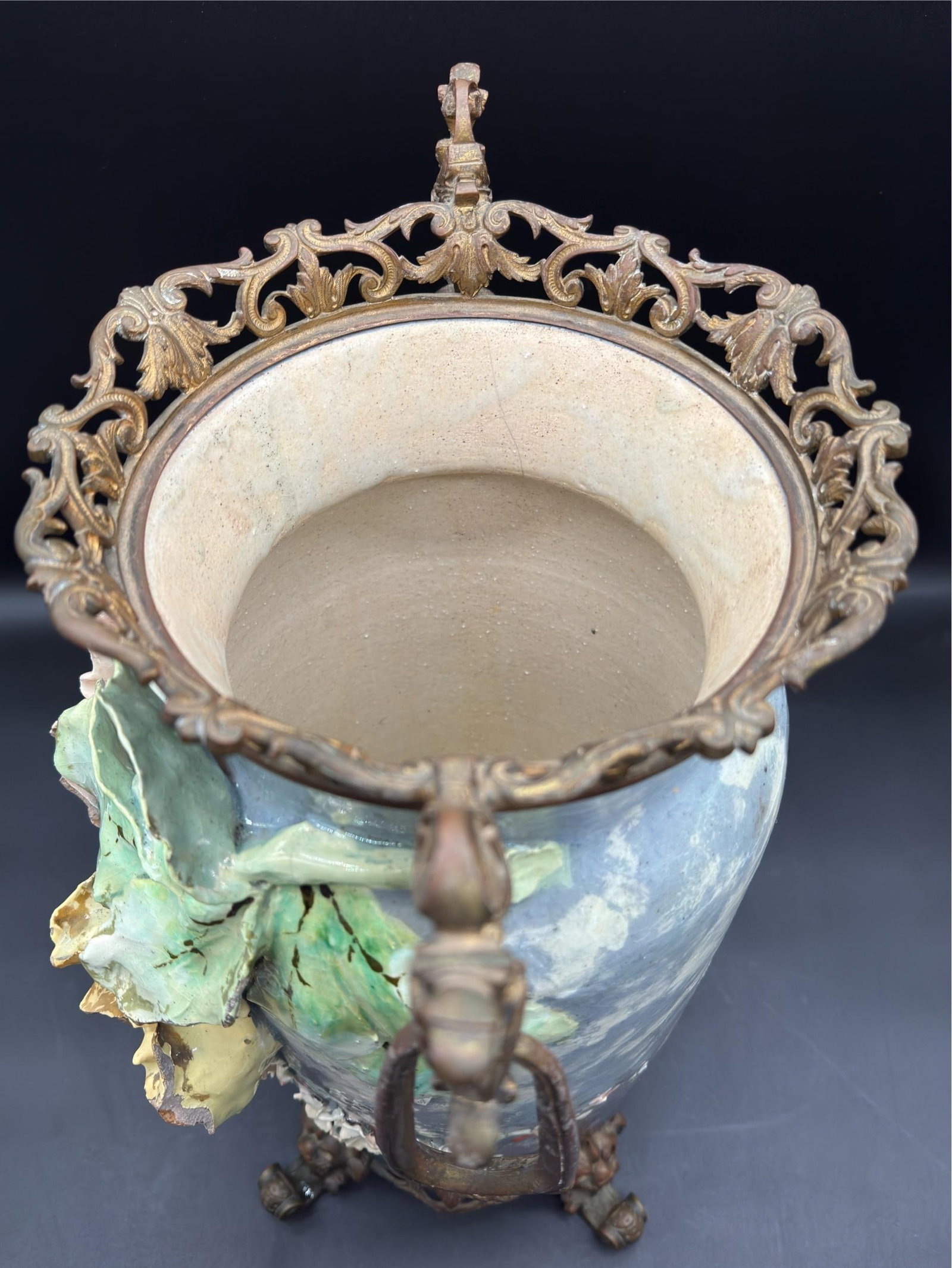 19th C French Barbitone Vase 17" H - 9