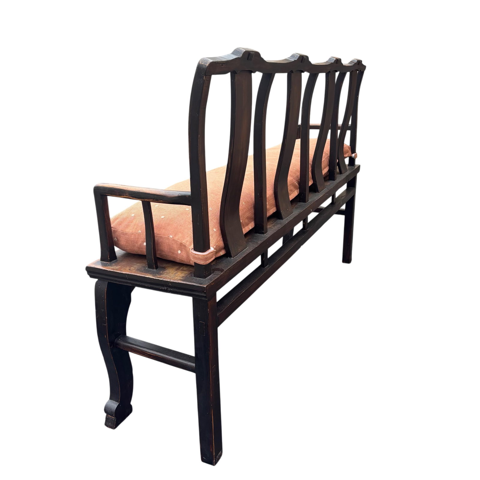 Antique Hand-Carved Solid Elmwood Bench for Mudroom, Entry or Bedroom - 11