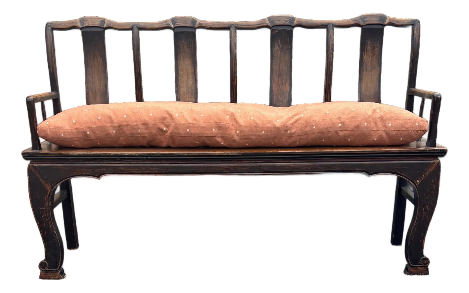 Antique Hand-Carved Solid Elmwood Bench for Mudroom, Entry or Bedroom (1 of 11)