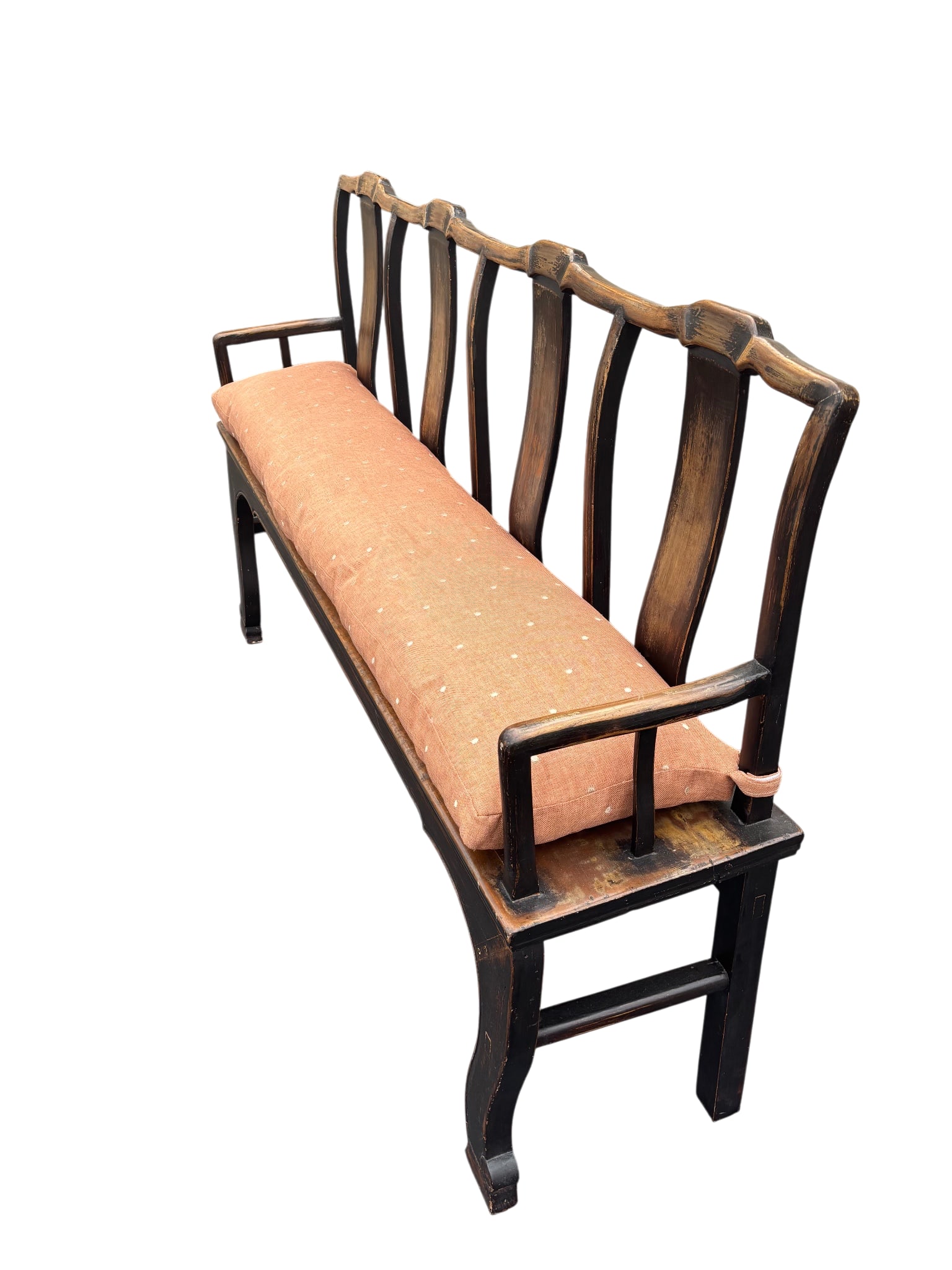 Antique Hand-Carved Solid Elmwood Bench for Mudroom, Entry or Bedroom - 3