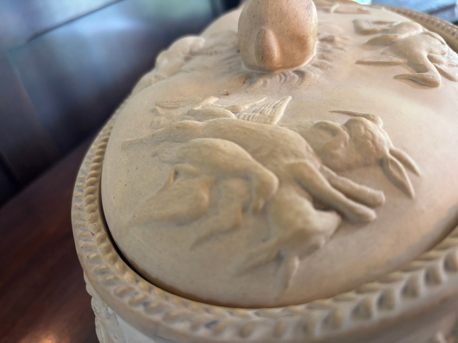 Mid 20th Century Signed Wedgewood Cane Ware Game Pie Tureen or Serving Dish With Cover and Insert - 14