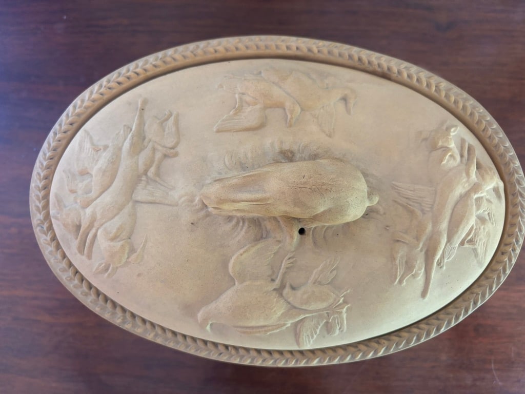 Mid 20th Century Signed Wedgewood Cane Ware Game Pie Tureen or Serving Dish With Cover and Insert - 3