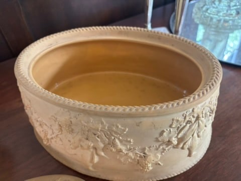 Mid 20th Century Signed Wedgewood Cane Ware Game Pie Tureen or Serving Dish With Cover and Insert - 6