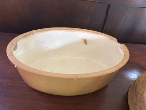 Mid 20th Century Signed Wedgewood Cane Ware Game Pie Tureen or Serving Dish With Cover and Insert - 8