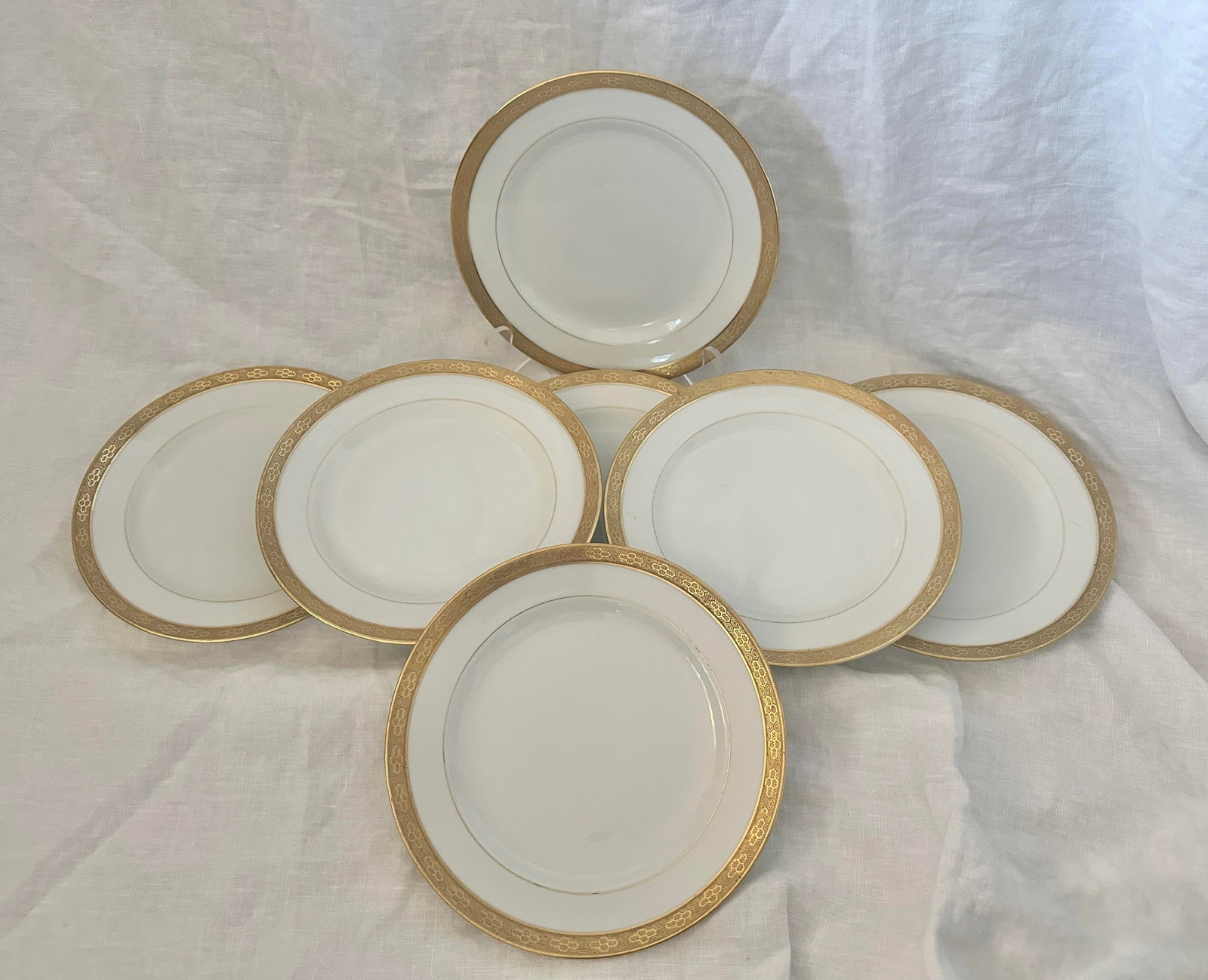 Vintage C. Ahrenfeldt Limoges 24kt Gold Rim Salad Plates-Set of 7 - 2