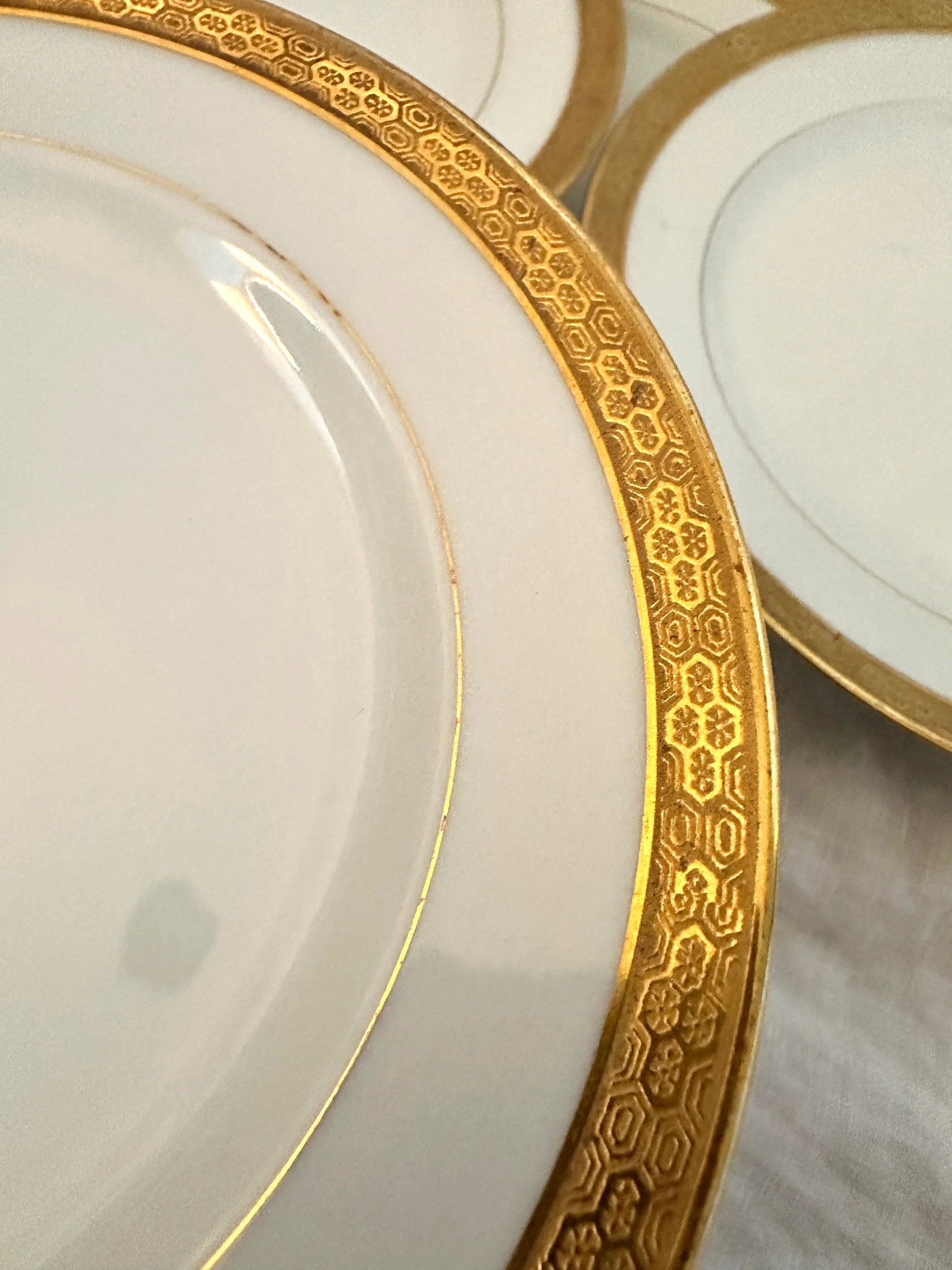 Vintage C. Ahrenfeldt Limoges 24kt Gold Rim Salad Plates-Set of 7 - 4