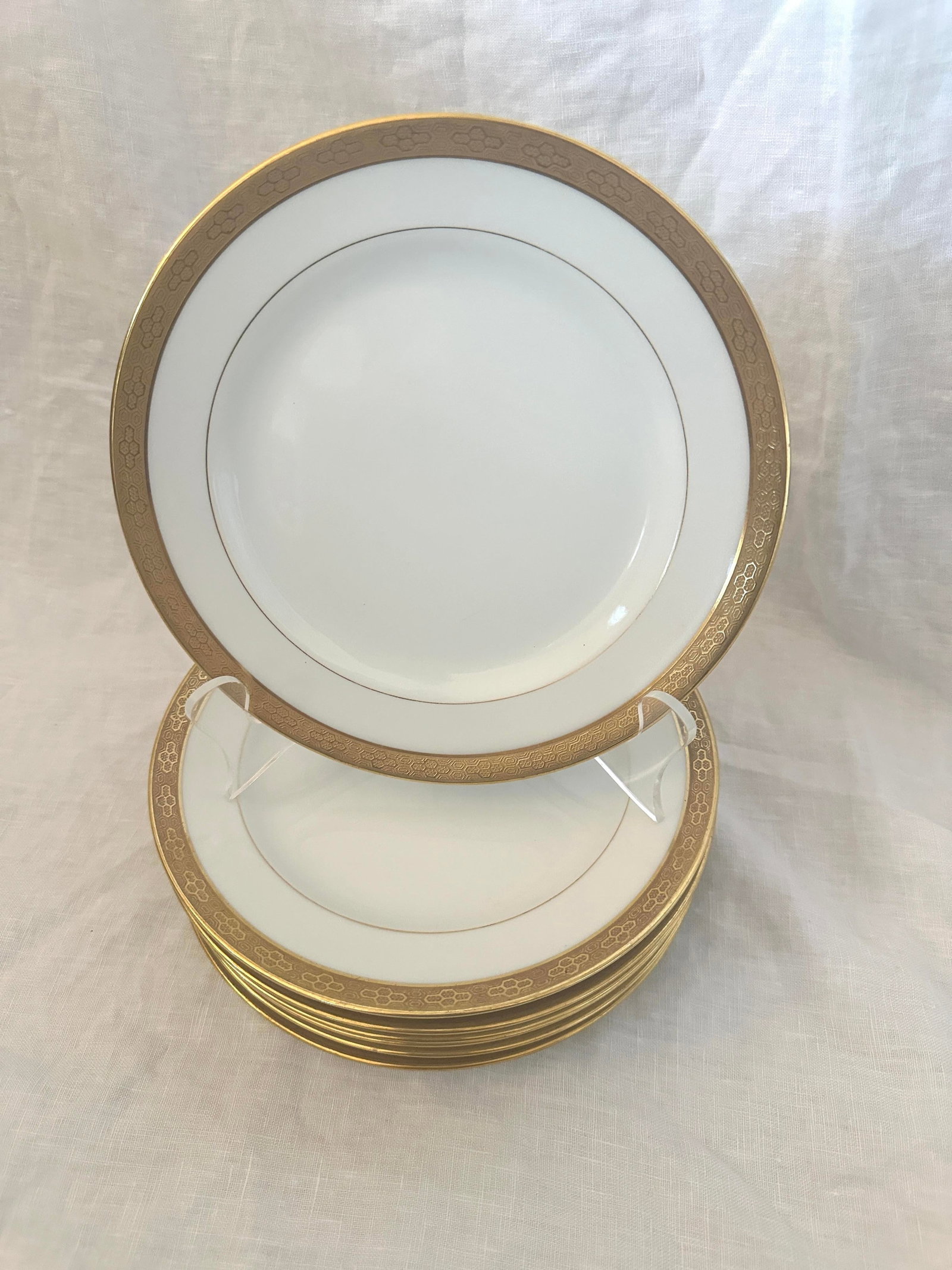 Vintage C. Ahrenfeldt Limoges 24kt Gold Rim Salad Plates-Set of 7 - 5