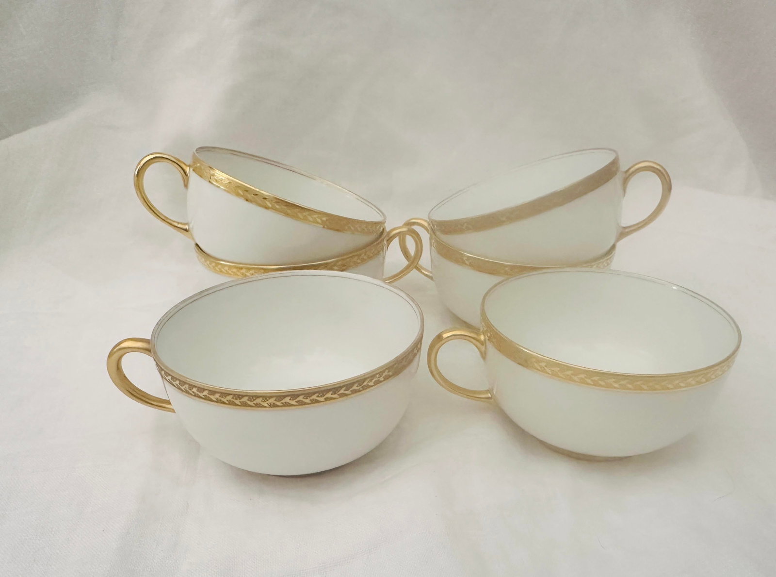 Vintage Set of 6 Vignaud Limoges Gold Rim Cups - 3