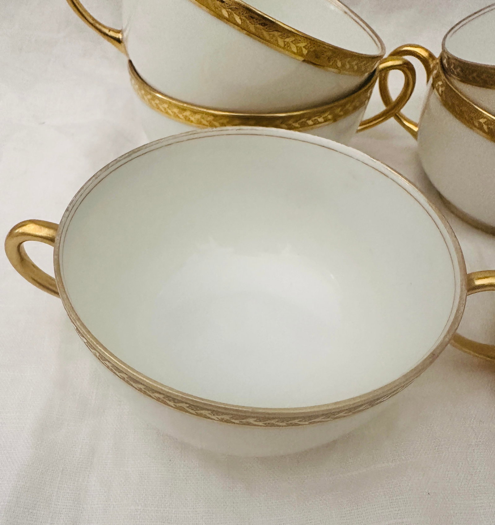 Vintage Set of 6 Vignaud Limoges Gold Rim Cups - 4