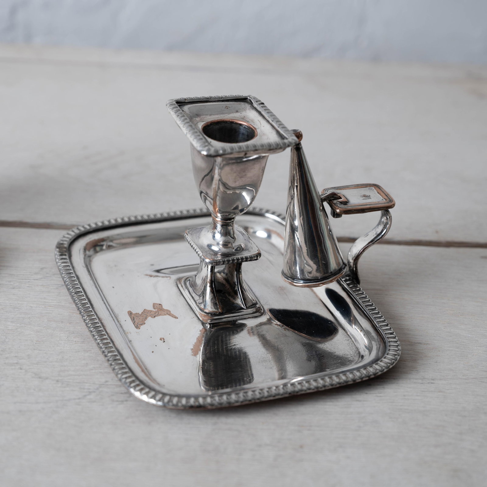 Pair of Old Sheffield Plate Chambersticks, c.1820 - 5