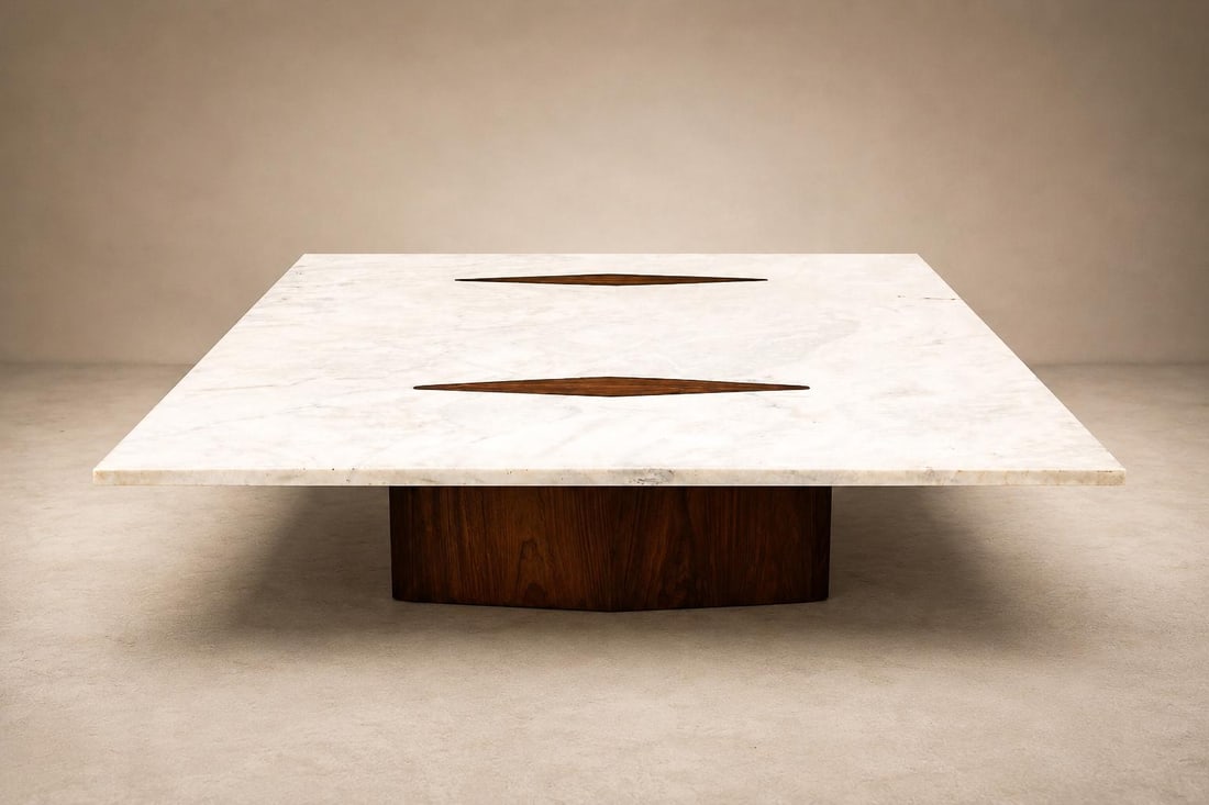 Limestone Coffee Table by Jorge Zalszupin in Rosewood & Marble, Brazil, 1959 - 11