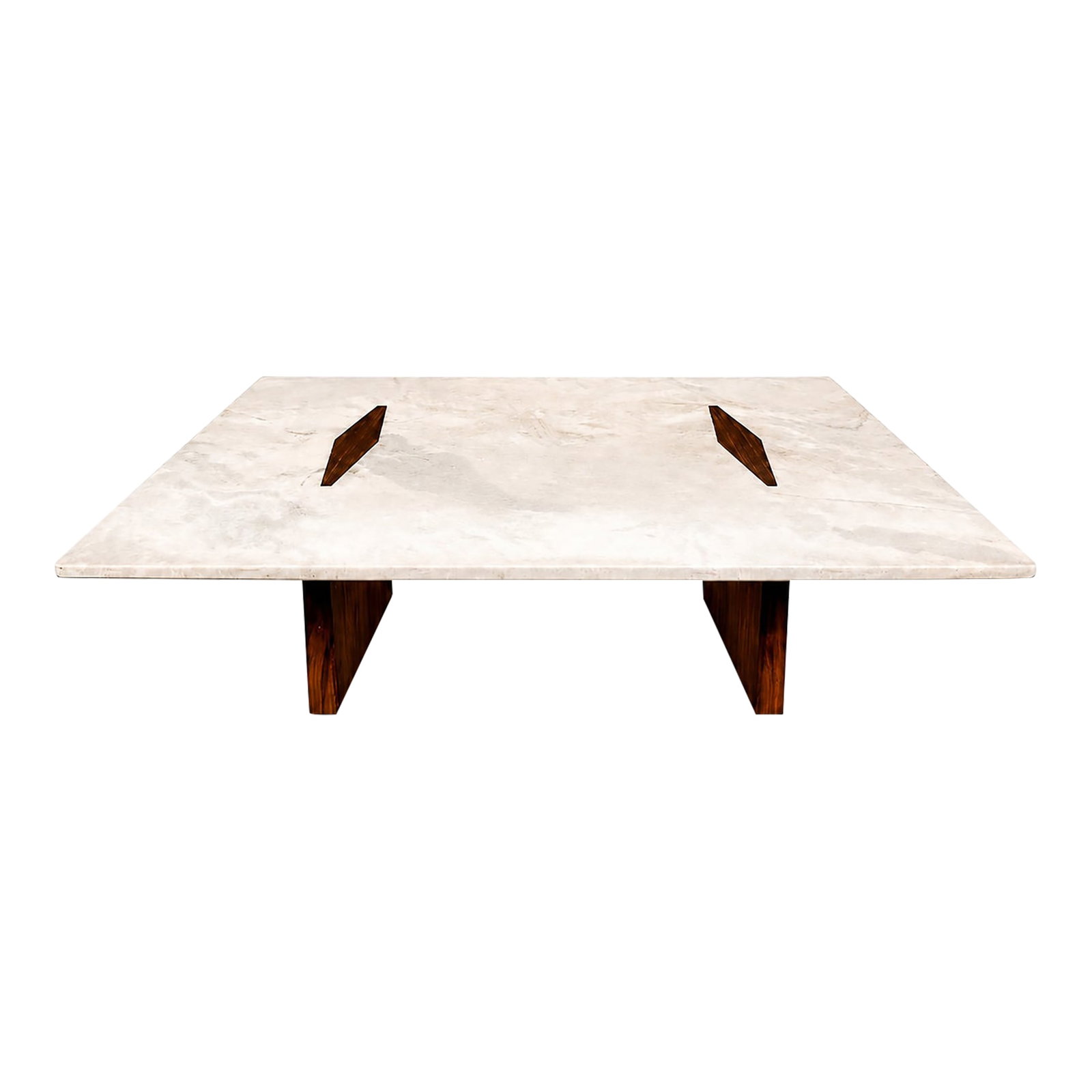 Limestone Coffee Table by Jorge Zalszupin in Rosewood & Marble, Brazil, 1959: The Limestone coffee table stands among Jorge Zalszupin's most intellectually sophisticated and architecturally resolved early designs, embodying the designer's relentless pursuit of structural