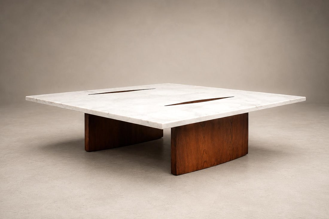 Limestone Coffee Table by Jorge Zalszupin in Rosewood & Marble, Brazil, 1959 - 5