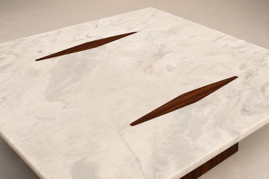 Limestone Coffee Table by Jorge Zalszupin in Rosewood & Marble, Brazil, 1959 - 7