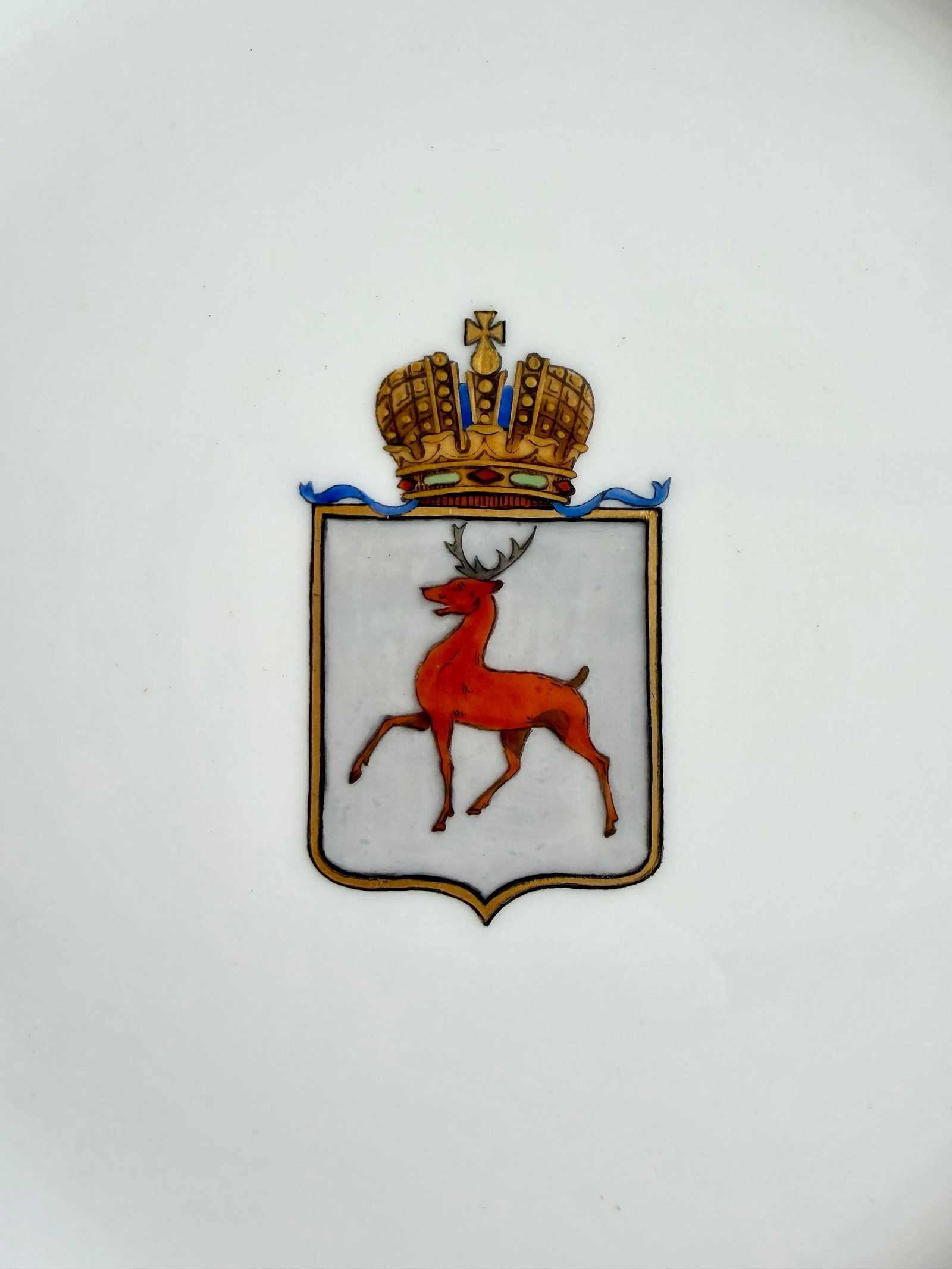 Kornilov Brothers Russian Imperial Armorial Crest Antique Porcelain Plate - 2