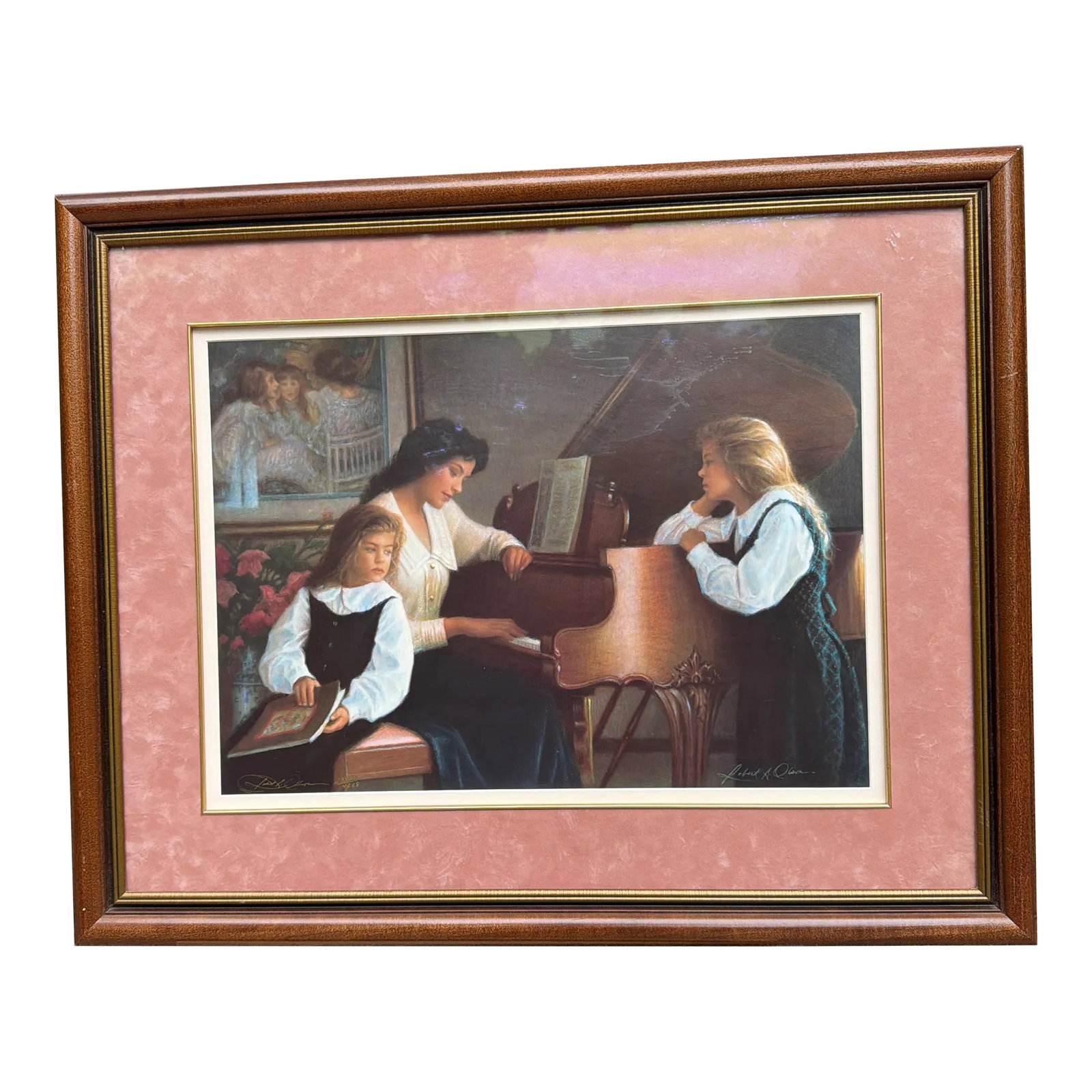 1990s Robert Alan Olson Signed & Numbered "Evening Calm" Lithograph – Framed 1352 of 4668: Elevate your interior with this exceptional, authenticated limited-edition lithograph titled "Evening Calm" (1990) by the late American Master of Romantic Realism, Robert Alan Olson