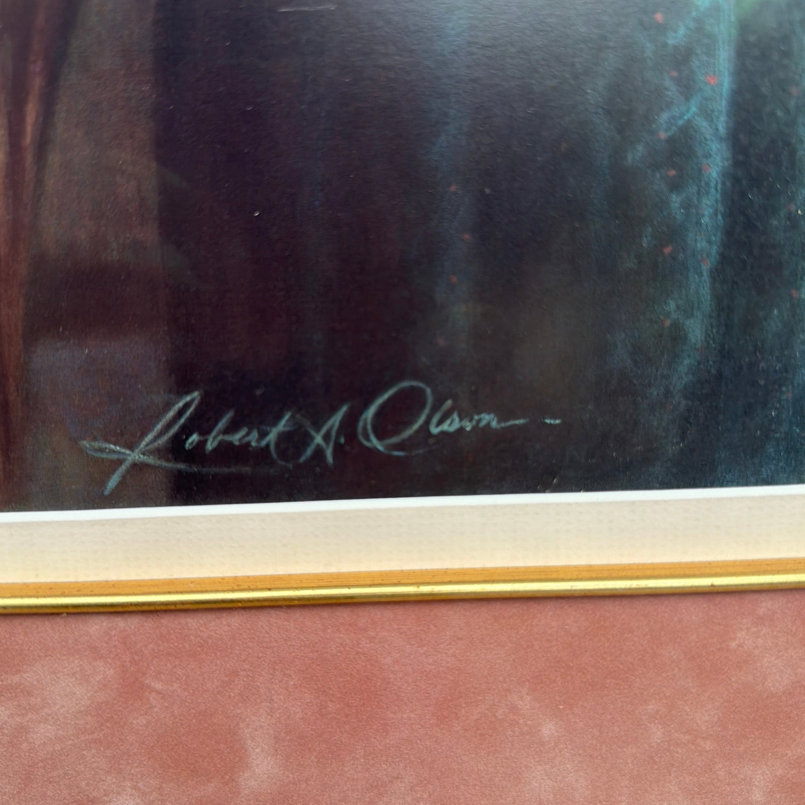 1990s Robert Alan Olson Signed & Numbered "Evening Calm" Lithograph – Framed 1352 of 4668 - 2