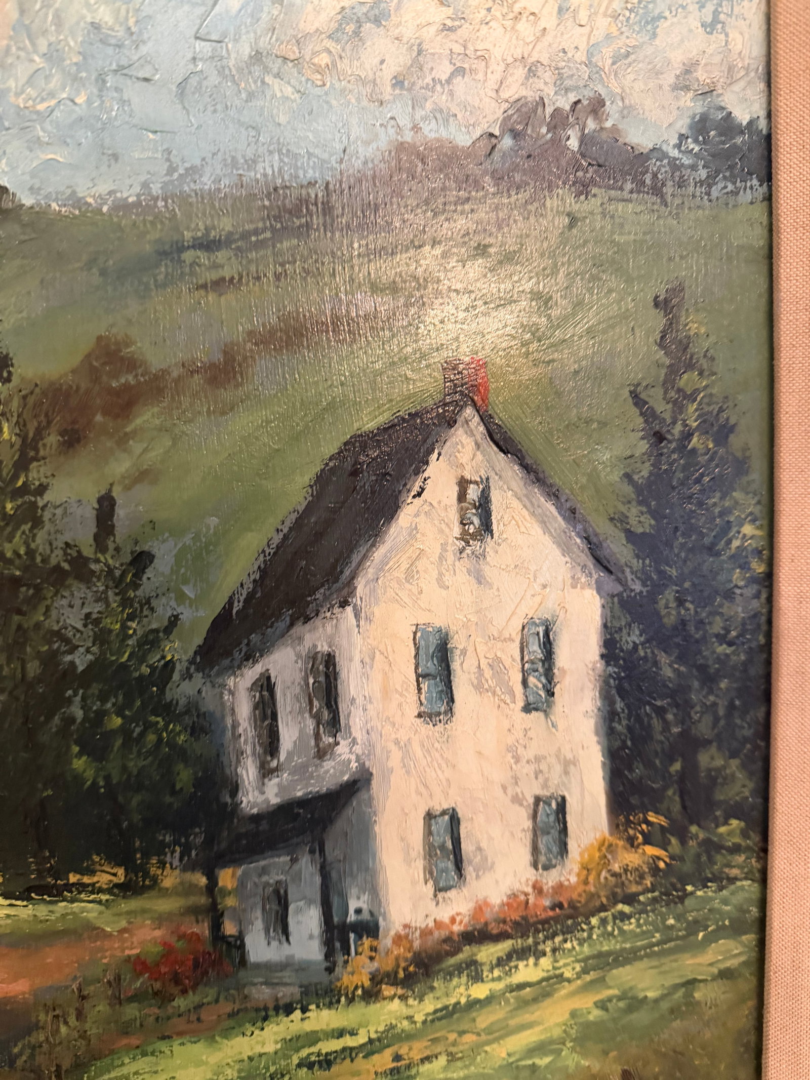 Vintage D. Snyder Dual-Signed Impasto Landscape Painting in Ornate Gallery Frame - 6