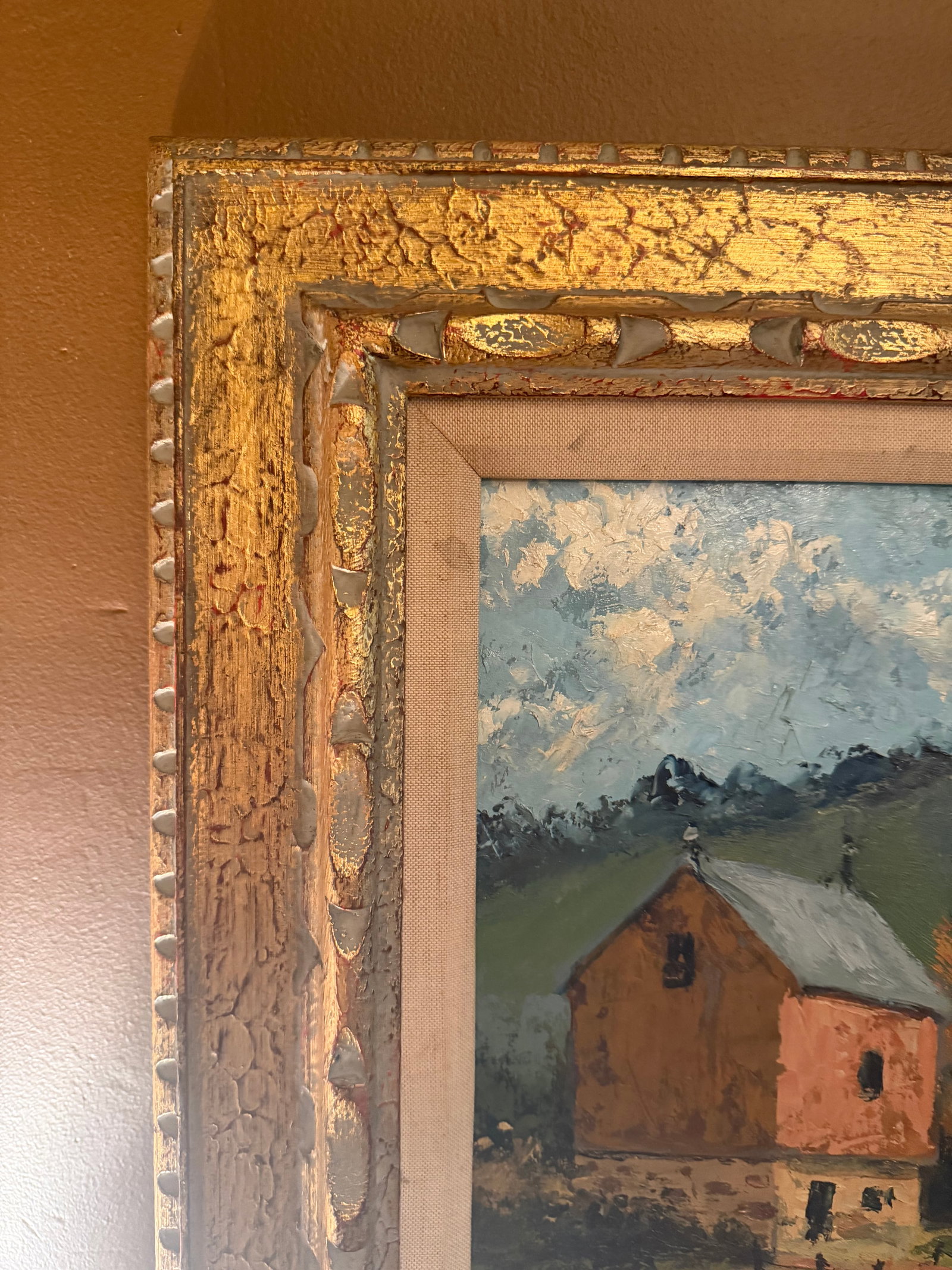 Vintage D. Snyder Dual-Signed Impasto Landscape Painting in Ornate Gallery Frame - 7