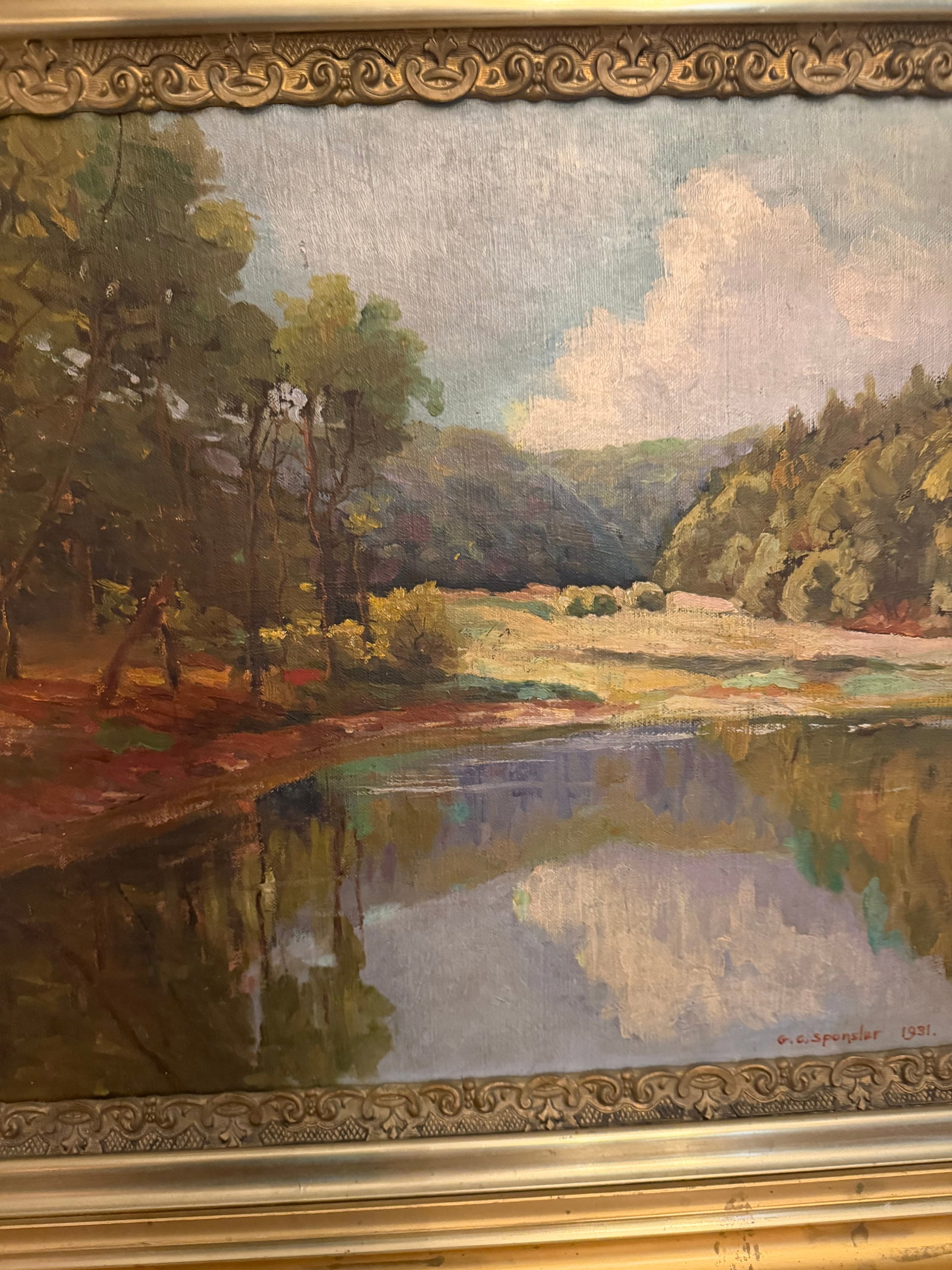 Signed 1931 g.c. Sponsler Impressionist Woodland Landscape Painting - 2