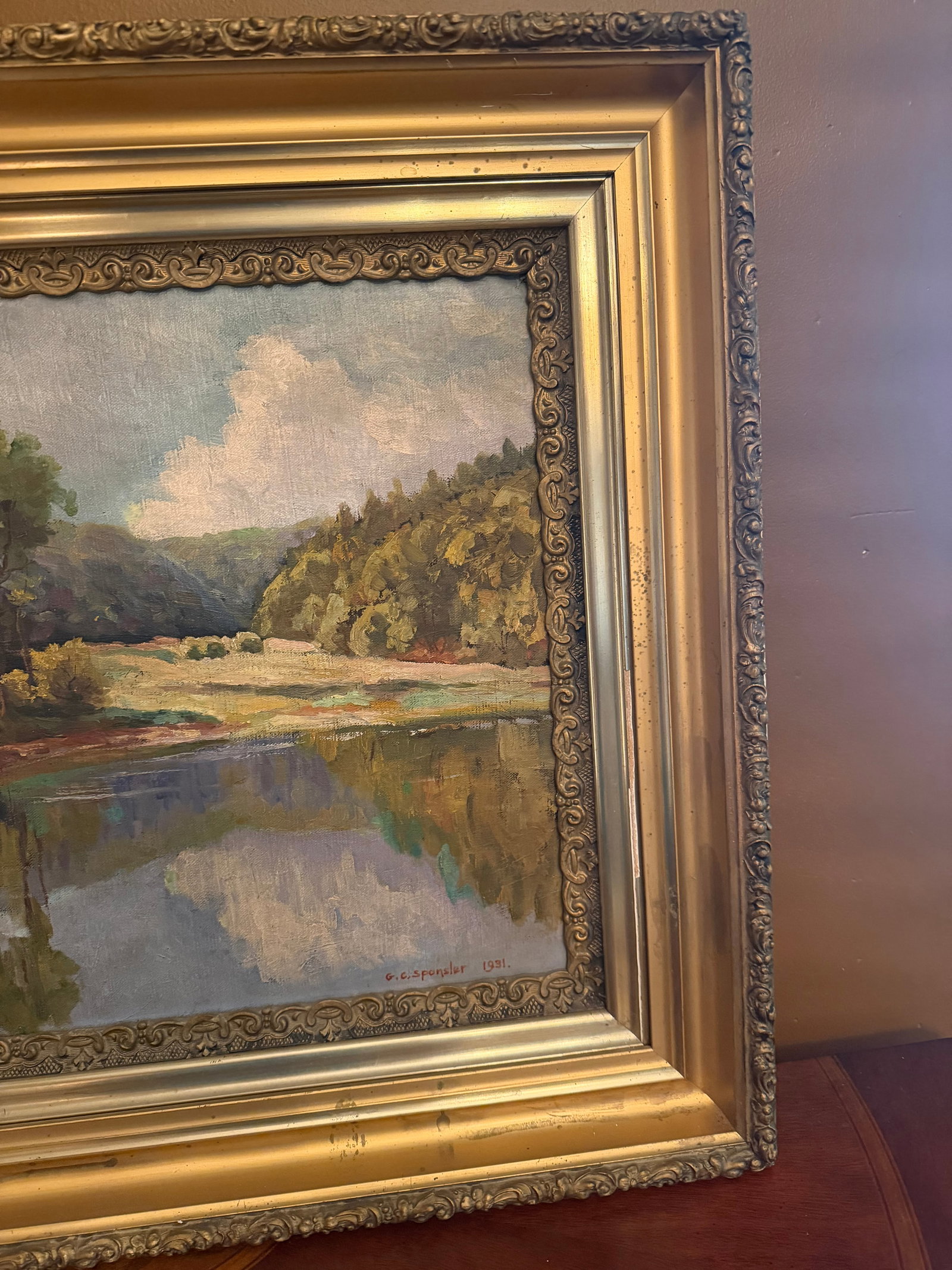 Signed 1931 g.c. Sponsler Impressionist Woodland Landscape Painting - 3