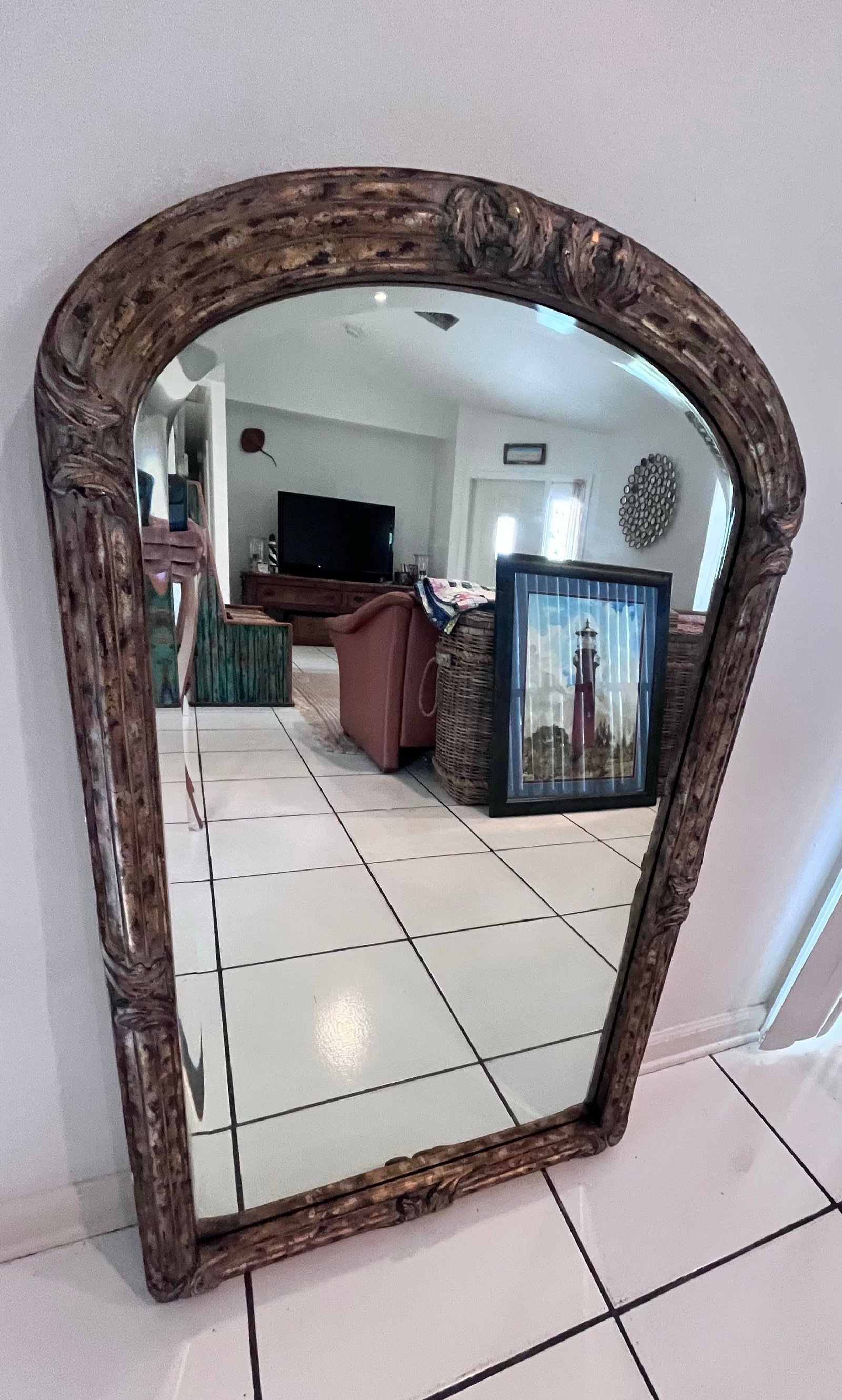 Vintage La Barge Gilt Beveled Wall Mirror 45.50" H X 27.50" W - 3