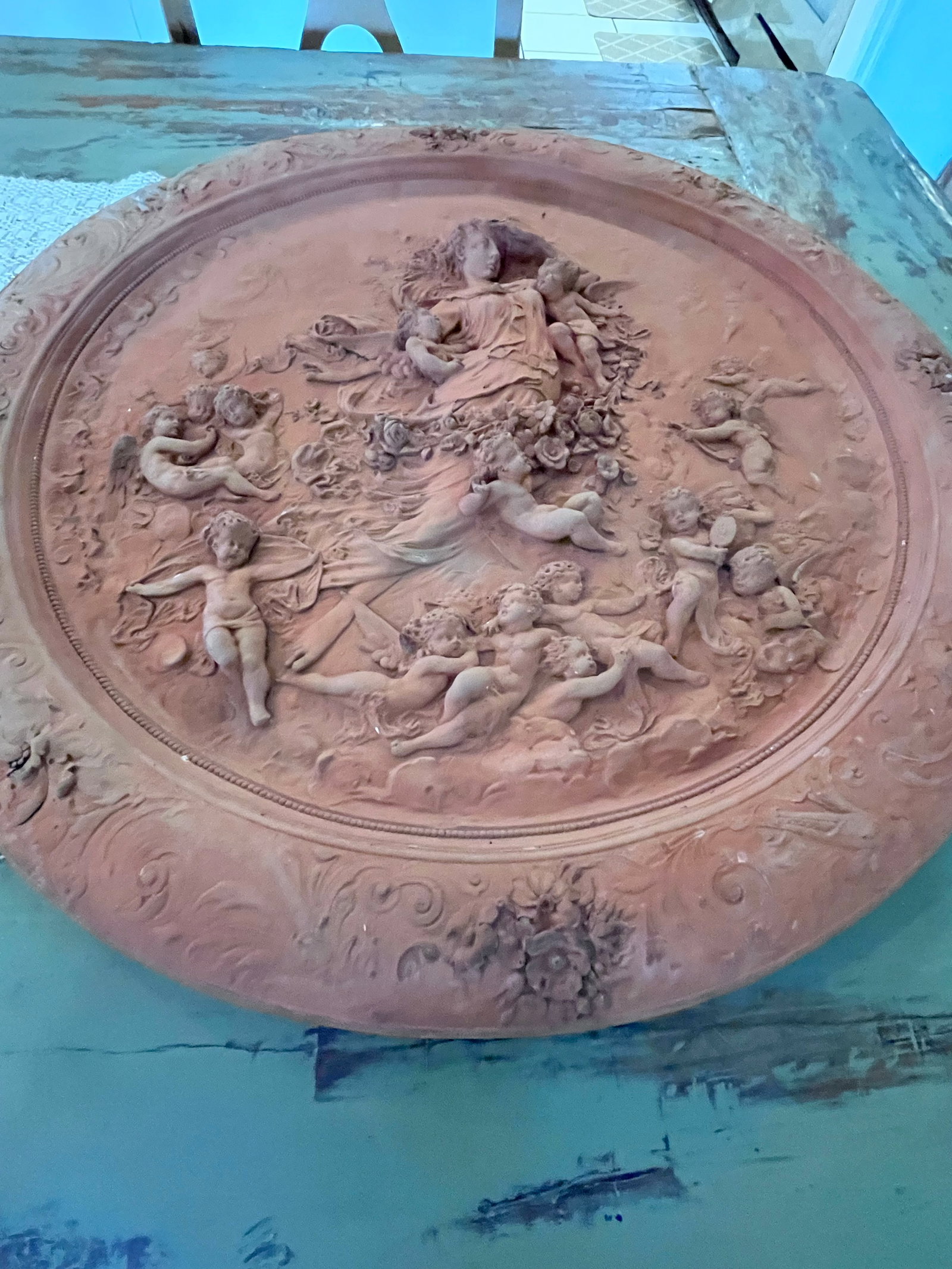 Italian Neoclassical Terracotta Relief Plaque of the Goddess Flora, Circa 1910 - 3