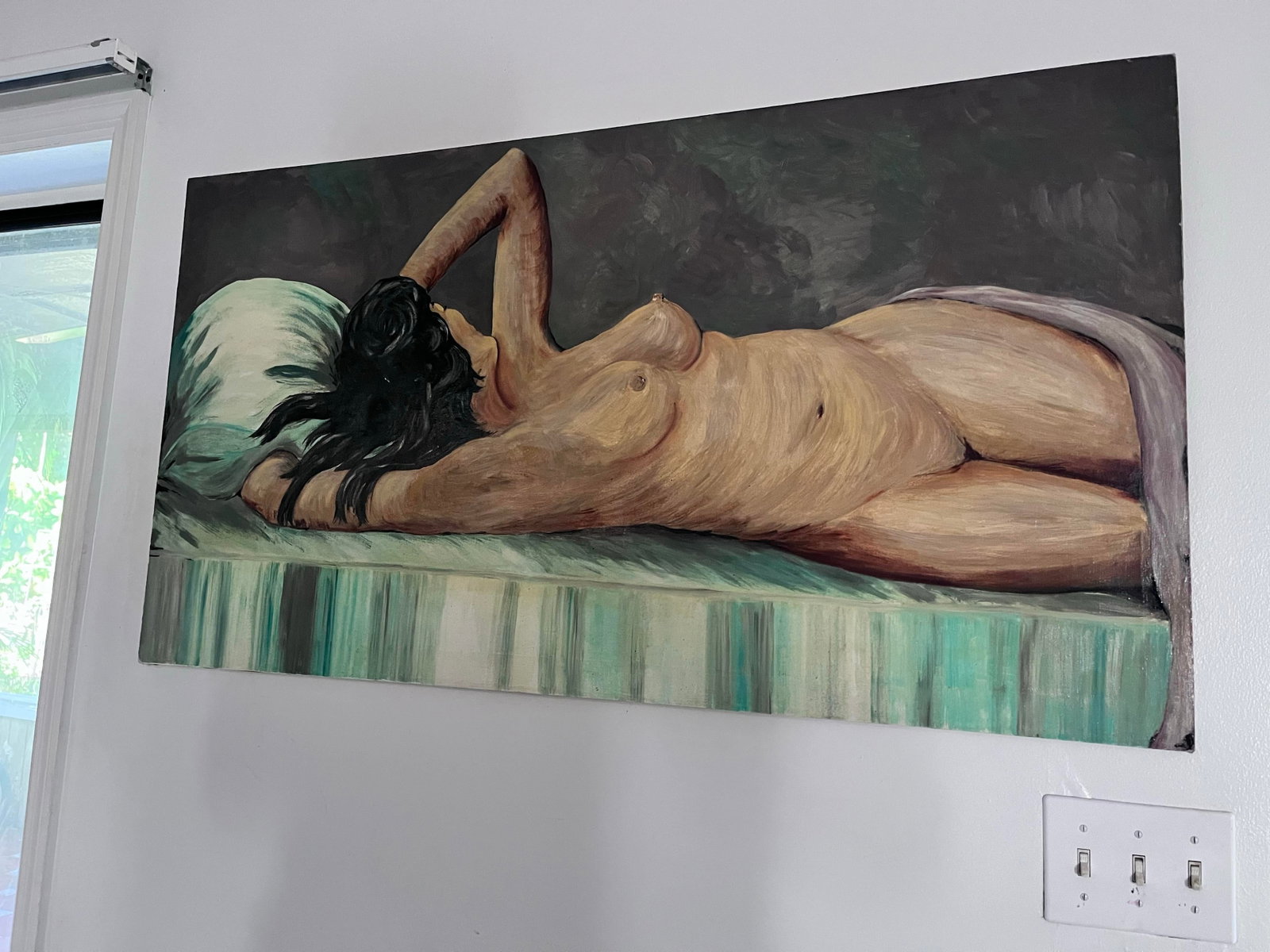 Large Mid-Century Modern Reclining Nude Oil Painting, Circa 1950s - 3