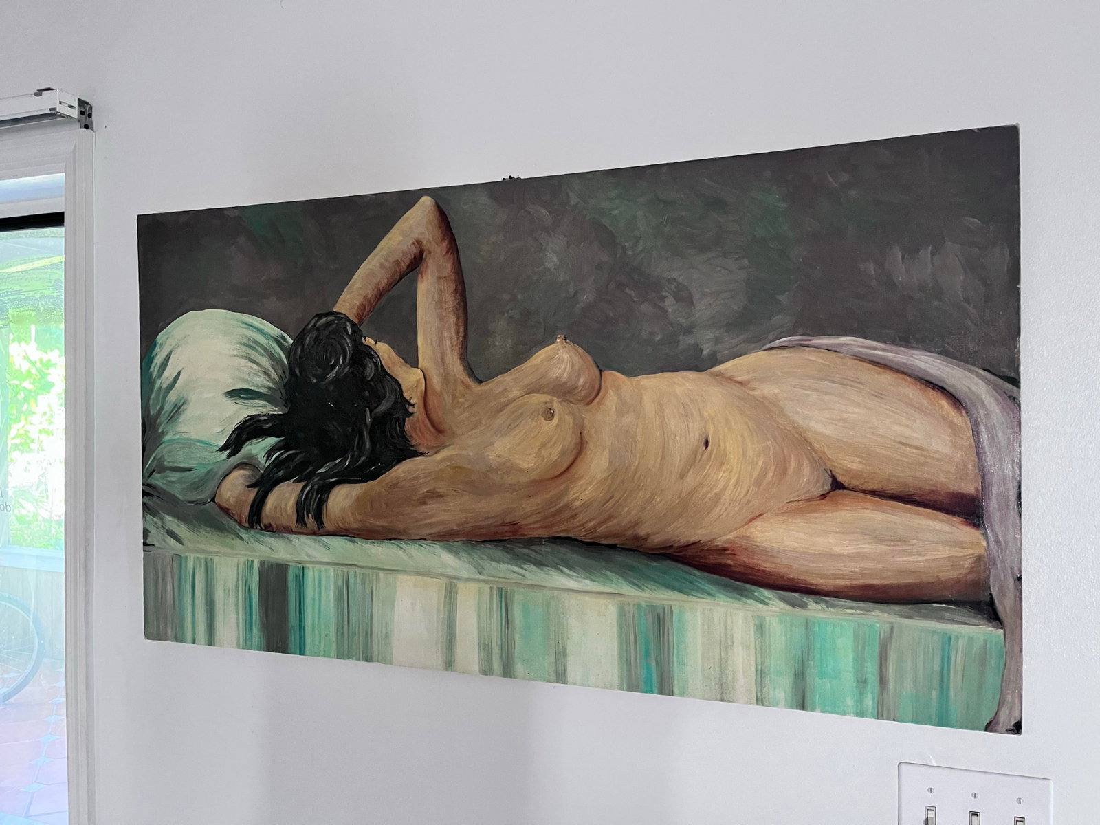 Large Mid-Century Modern Reclining Nude Oil Painting, Circa 1950s - 7