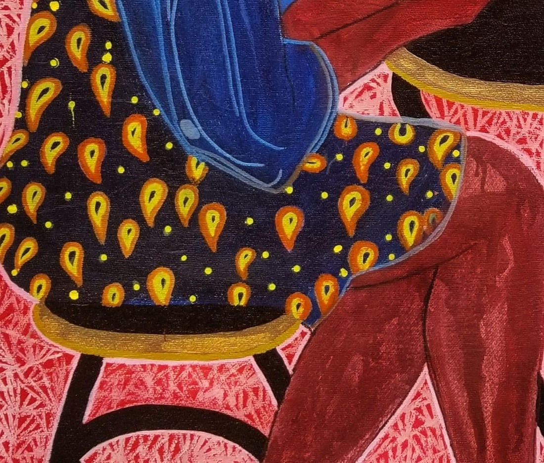 The Confrontation 1 (Abeni and Yeye's Mirage of Peace), Acrylic on Canvas Painting - 4