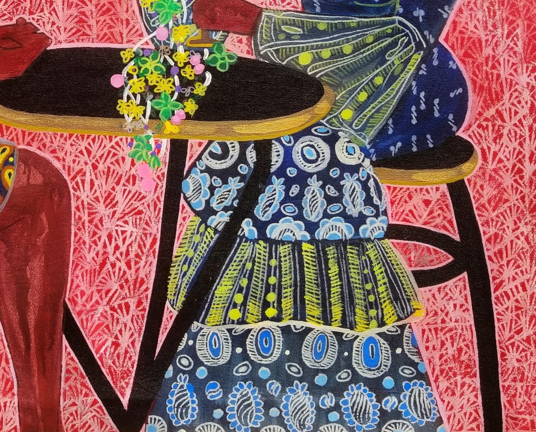 The Confrontation 1 (Abeni and Yeye's Mirage of Peace), Acrylic on Canvas Painting - 5