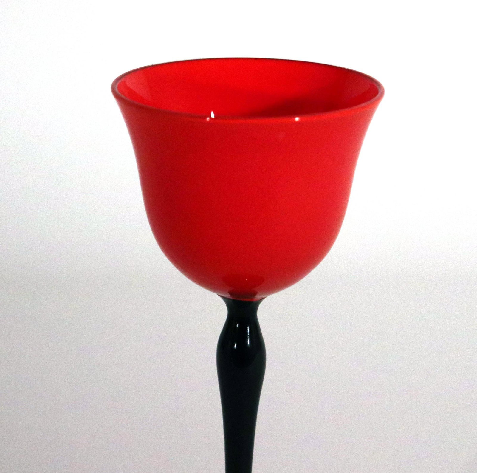1920s Czech Art Deco Tango Glass Red & Black Cordial Glasses — Set of 6 - 3