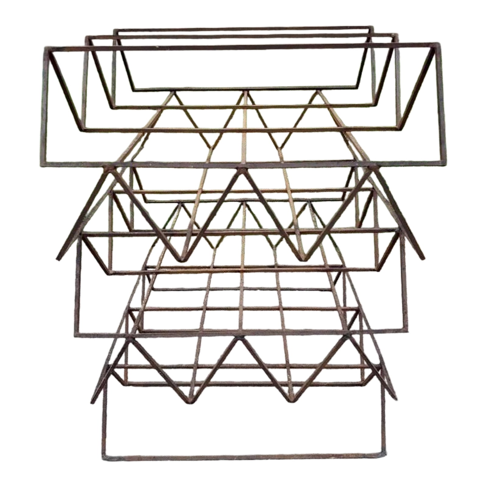 "Rust" — Abstract Steel Sculpture, Herbert Simon Estate, 1971: An absolute tour-de-force of mid-century American fine art, "RUST" is a monumental 1971 three-dimensional structural steel masterwork by collected sculptor and university professor Herbert Simon.