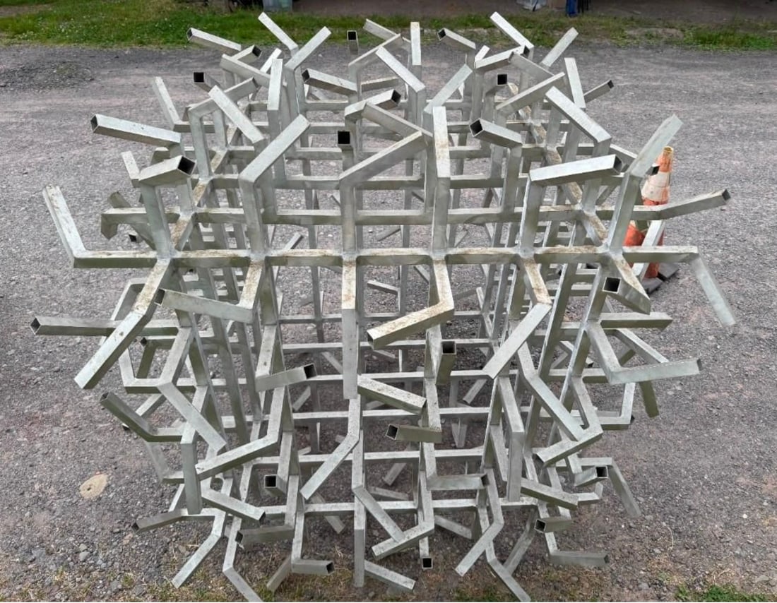 "Bristling"— Large Abstract Aluminum Sculpture, Herbert Simon Estate, 1975 - 11