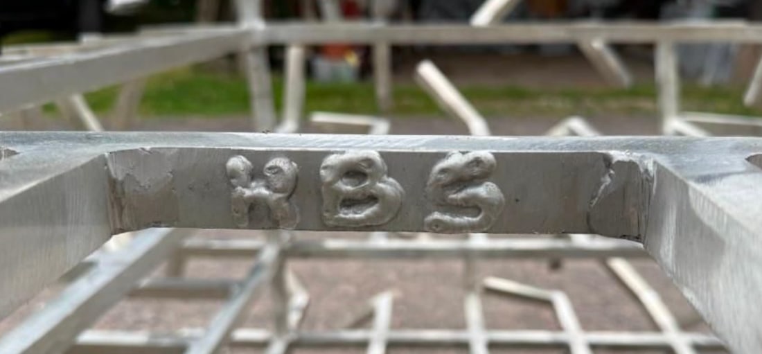 "Bristling"— Large Abstract Aluminum Sculpture, Herbert Simon Estate, 1975 - 2
