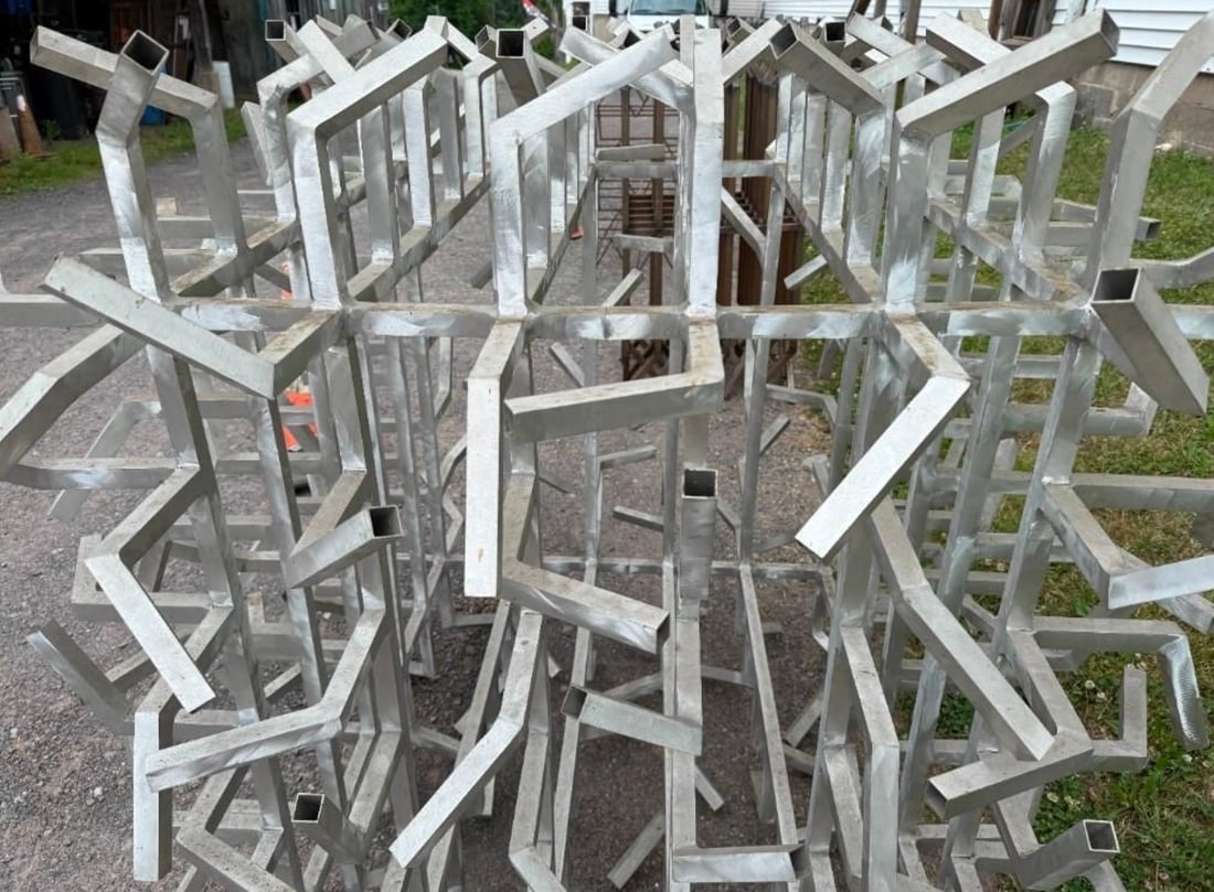 "Bristling"— Large Abstract Aluminum Sculpture, Herbert Simon Estate, 1975 - 6