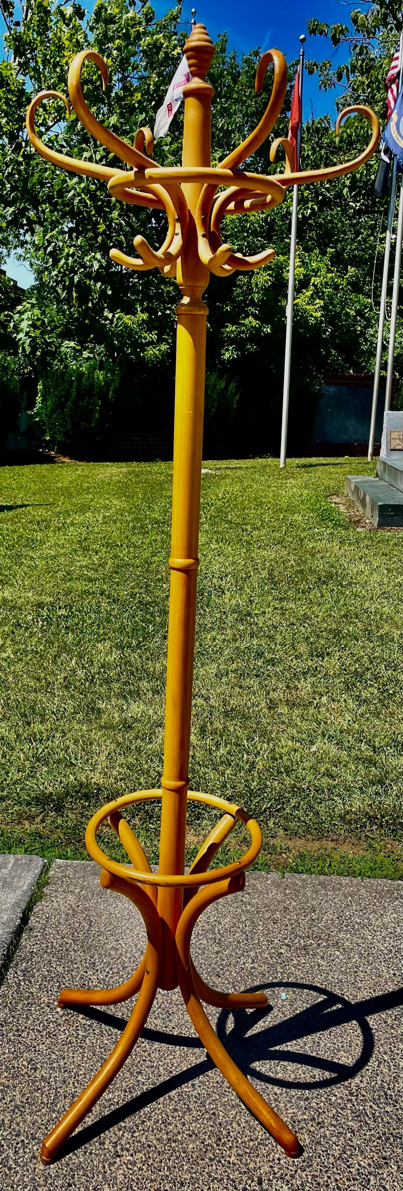 Mid 20th Century Bamboo Hat/Coat Rack Hall Tree Umbrella Holder - 12