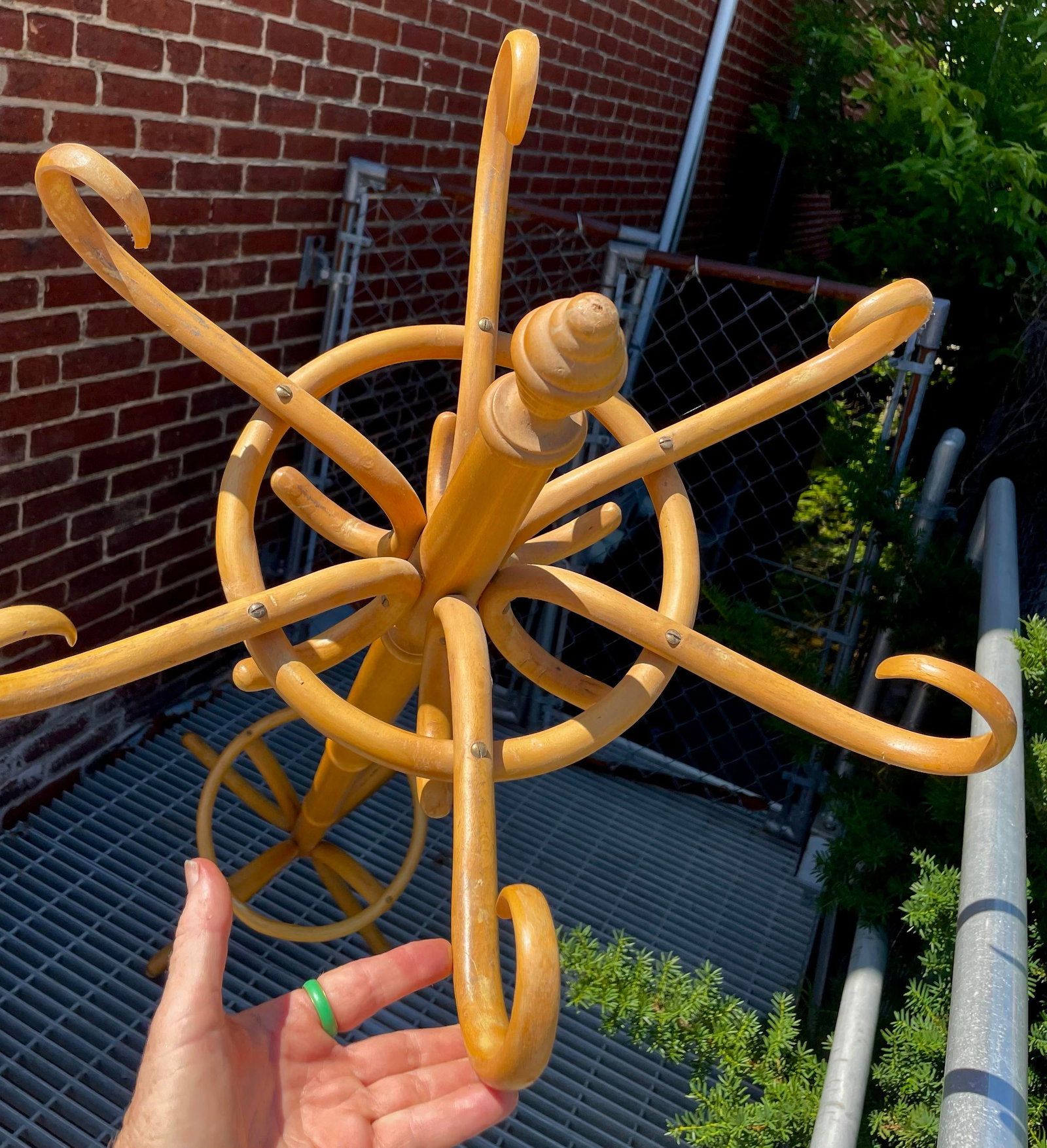 Mid 20th Century Bamboo Hat/Coat Rack Hall Tree Umbrella Holder - 4