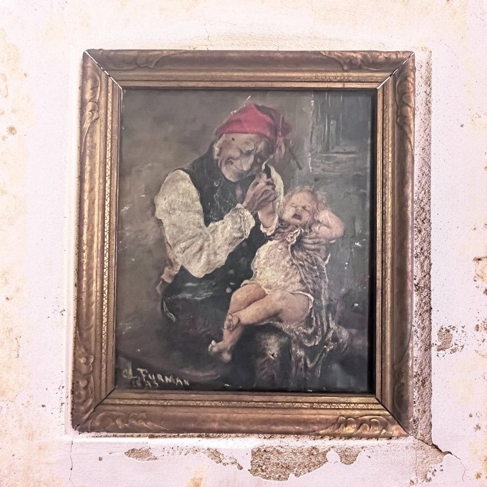Antique 1895 Victorian Genre Oil Painting by C. L. Furman – Signed & Dated - 3